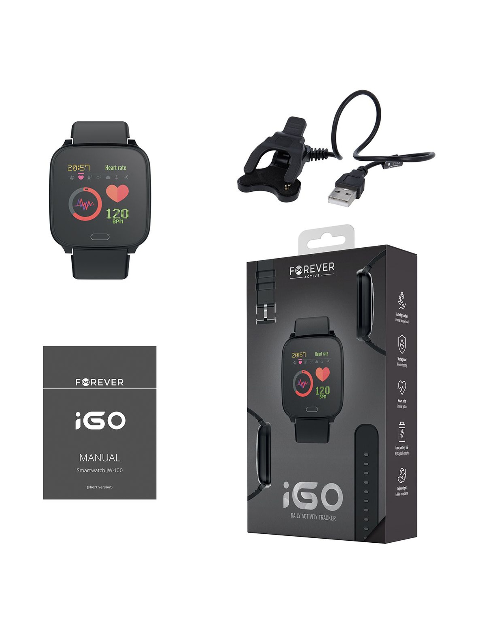 Smartwatch Forever IGO JW-100 BLACK