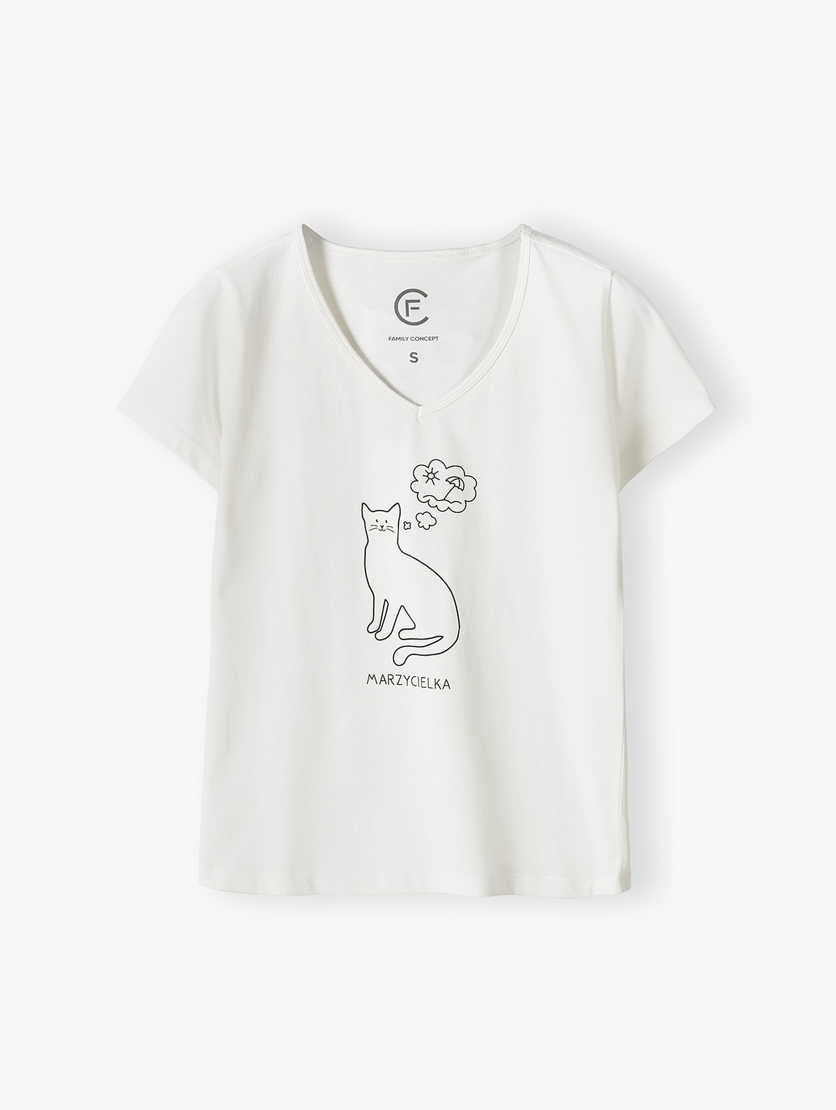 T-shirt damski biały - Marzycielka