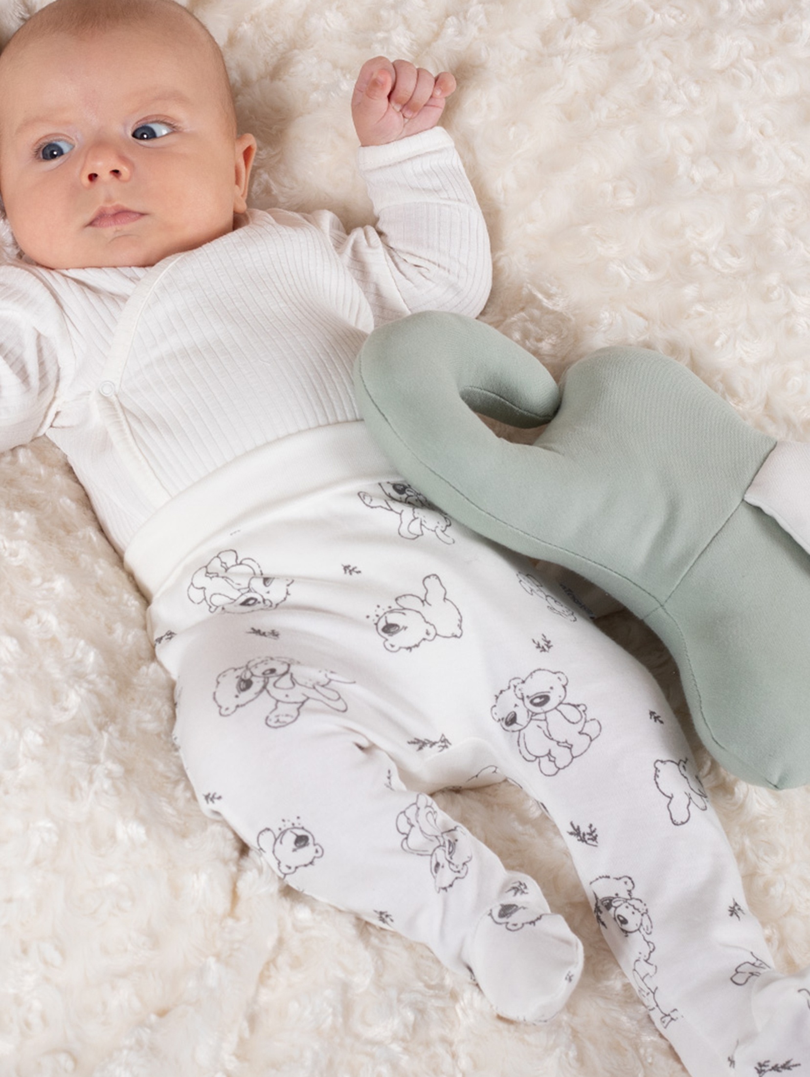 Bawełniane body niemowlęce kremowe
