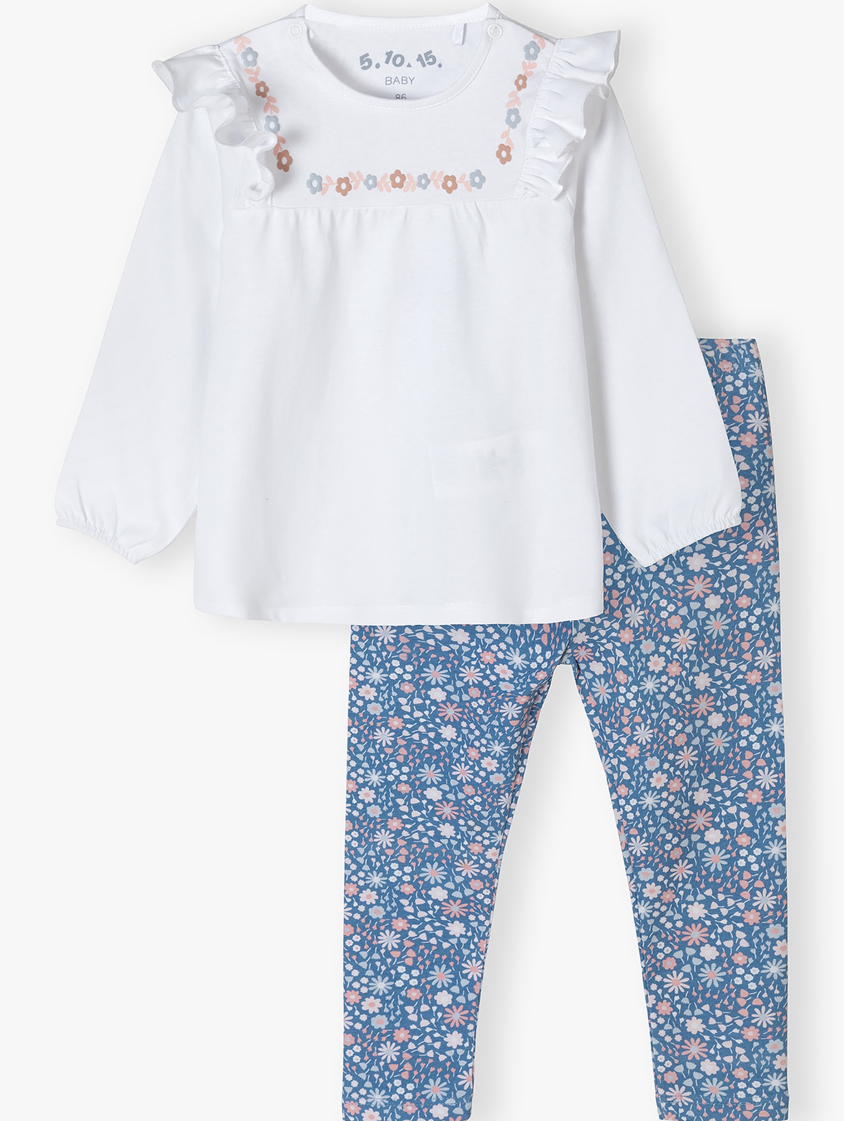 Bawełniany komplet niemowlęcy - bluzka + legginsy