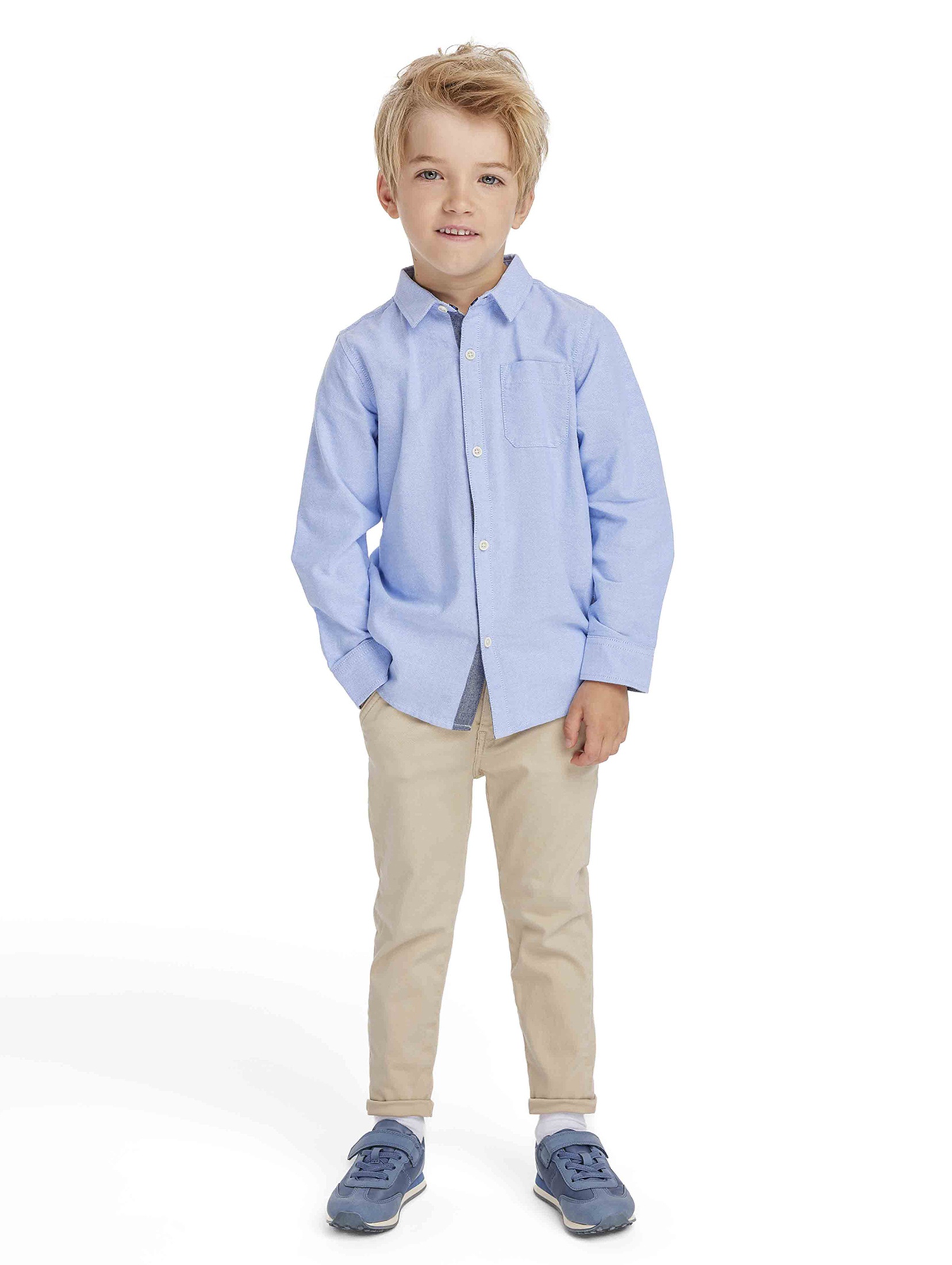 Błękitna koszula rozpinana z bawełny dla chłopca