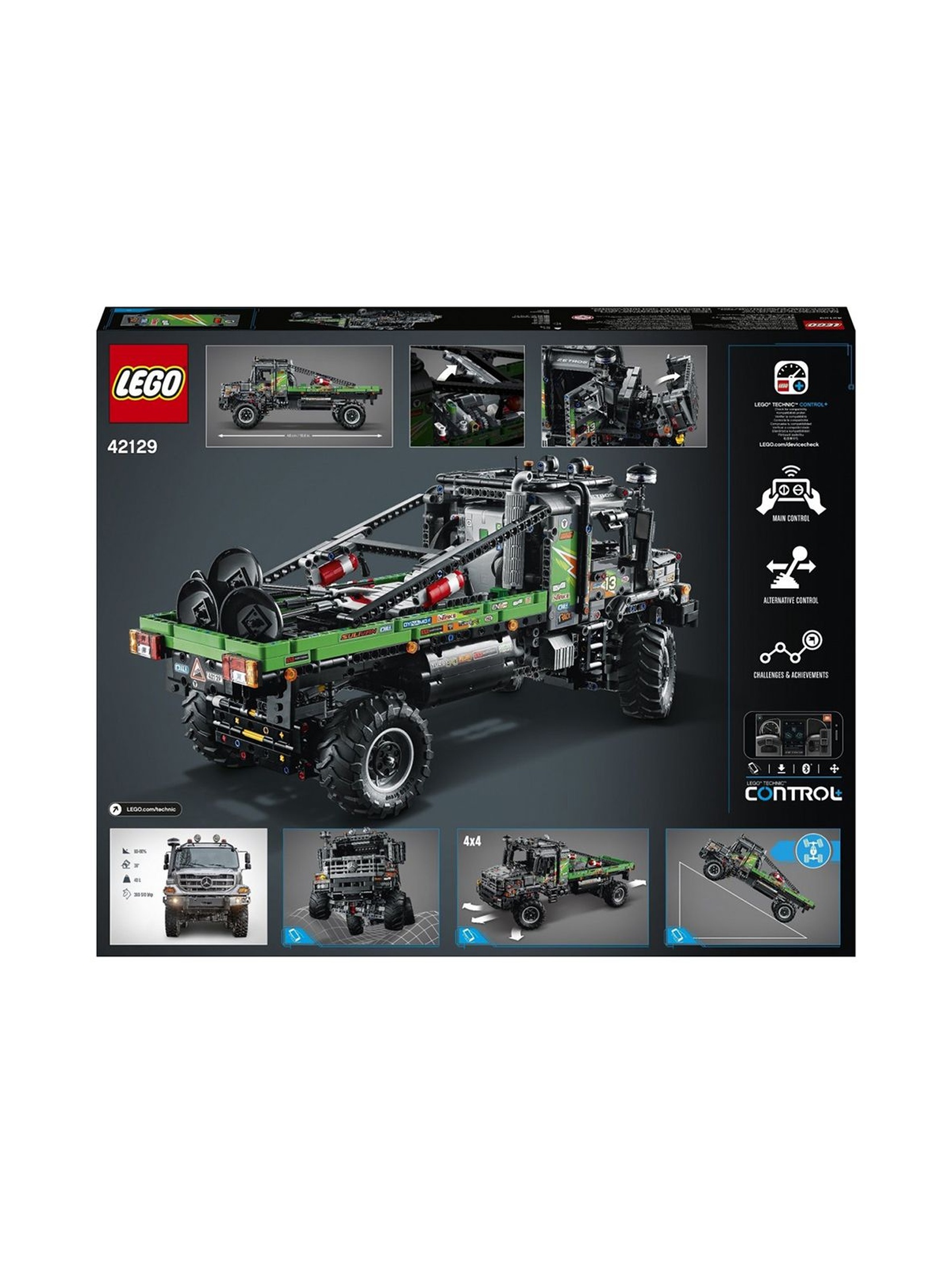 LEGO Technic 42129 Ciężarówka Mercedes-Benz Zetros z napędem na 4 koła wiek 12+