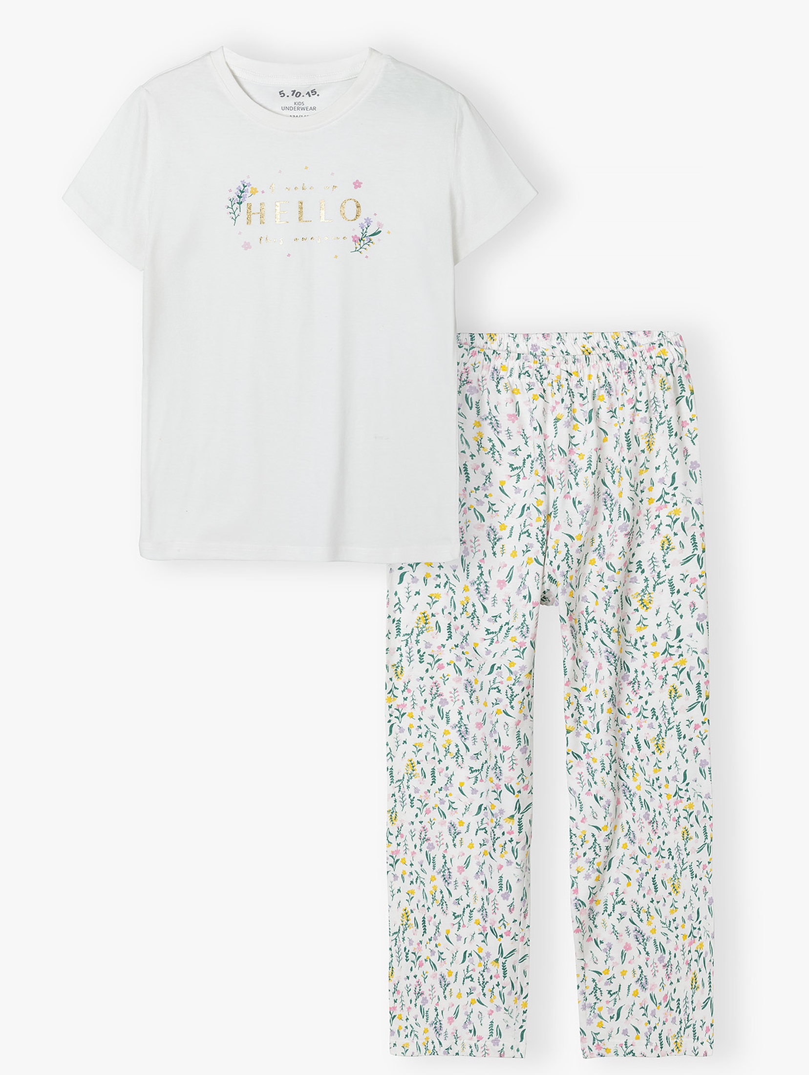 Pidżama dla dziewczynki w kwiaty