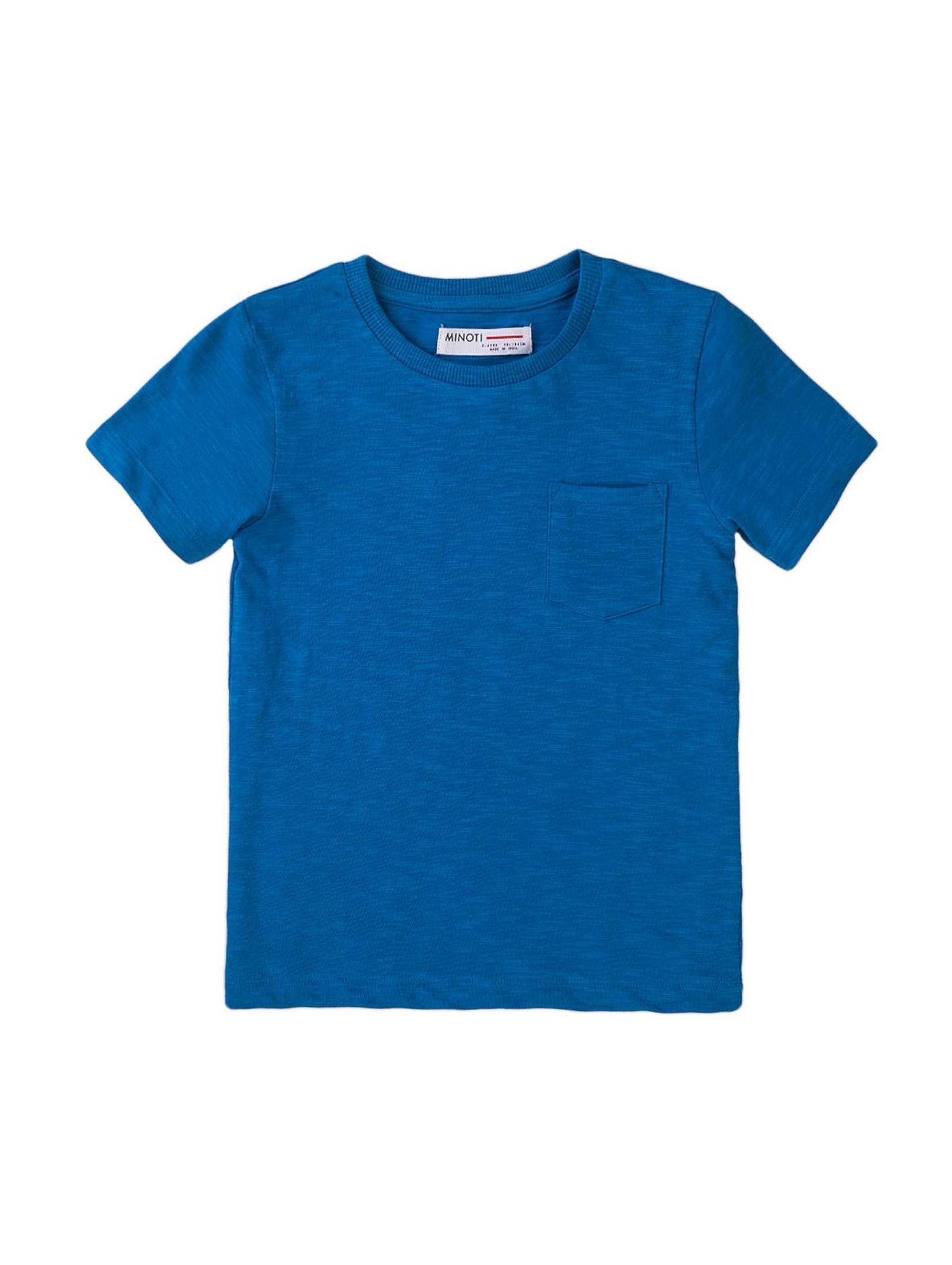 T-shirt chłopięcy bawełniany w kolorze niebieskim
