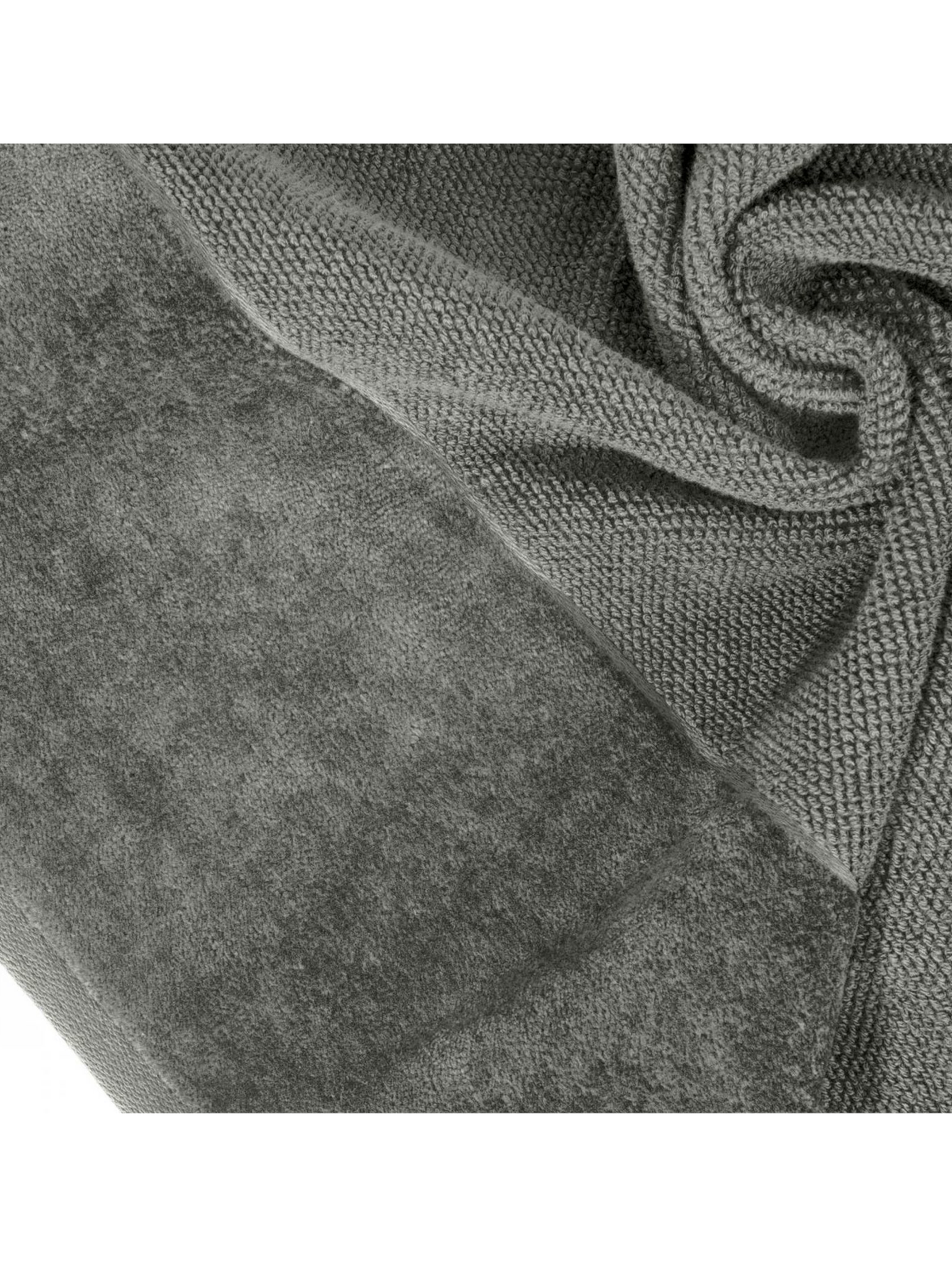 Szary ręcznik 70x140 cm z ozdobnym pasem