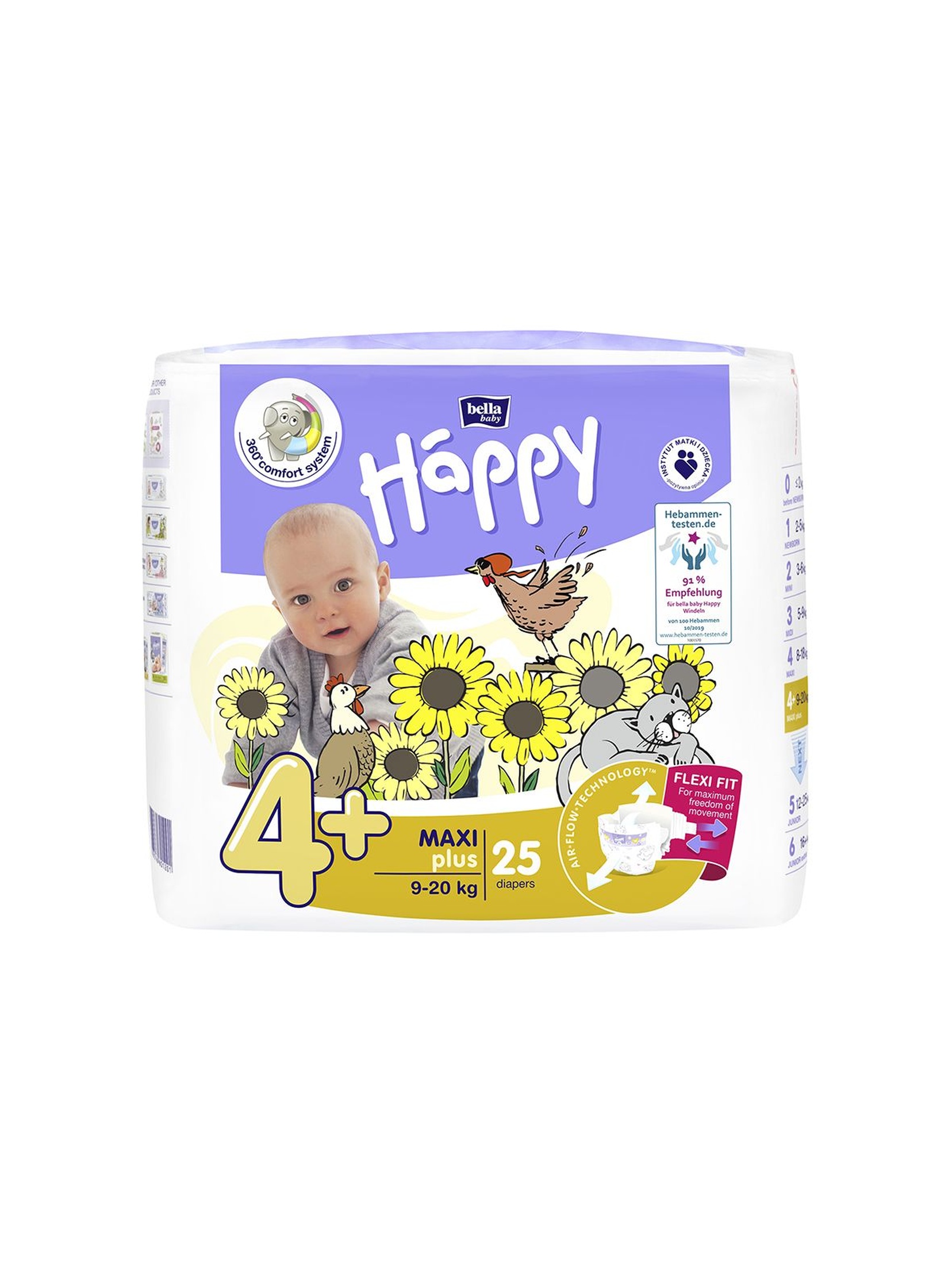 Pieluchy HAPPY średnie Bella Baby Happy MAXI+ - 25szt. 9-20kg