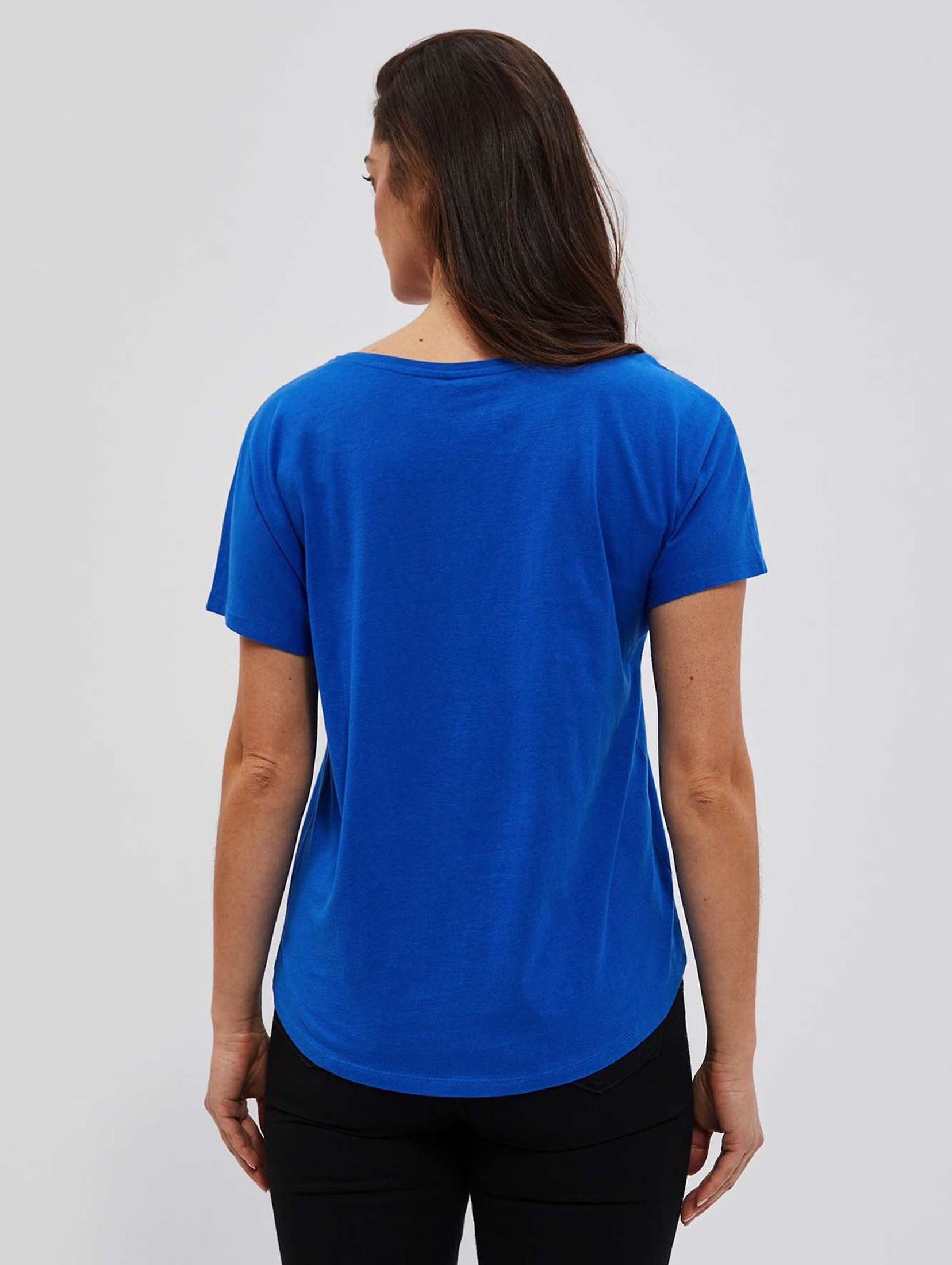 Koszulka damska z nadrukiem niebieska