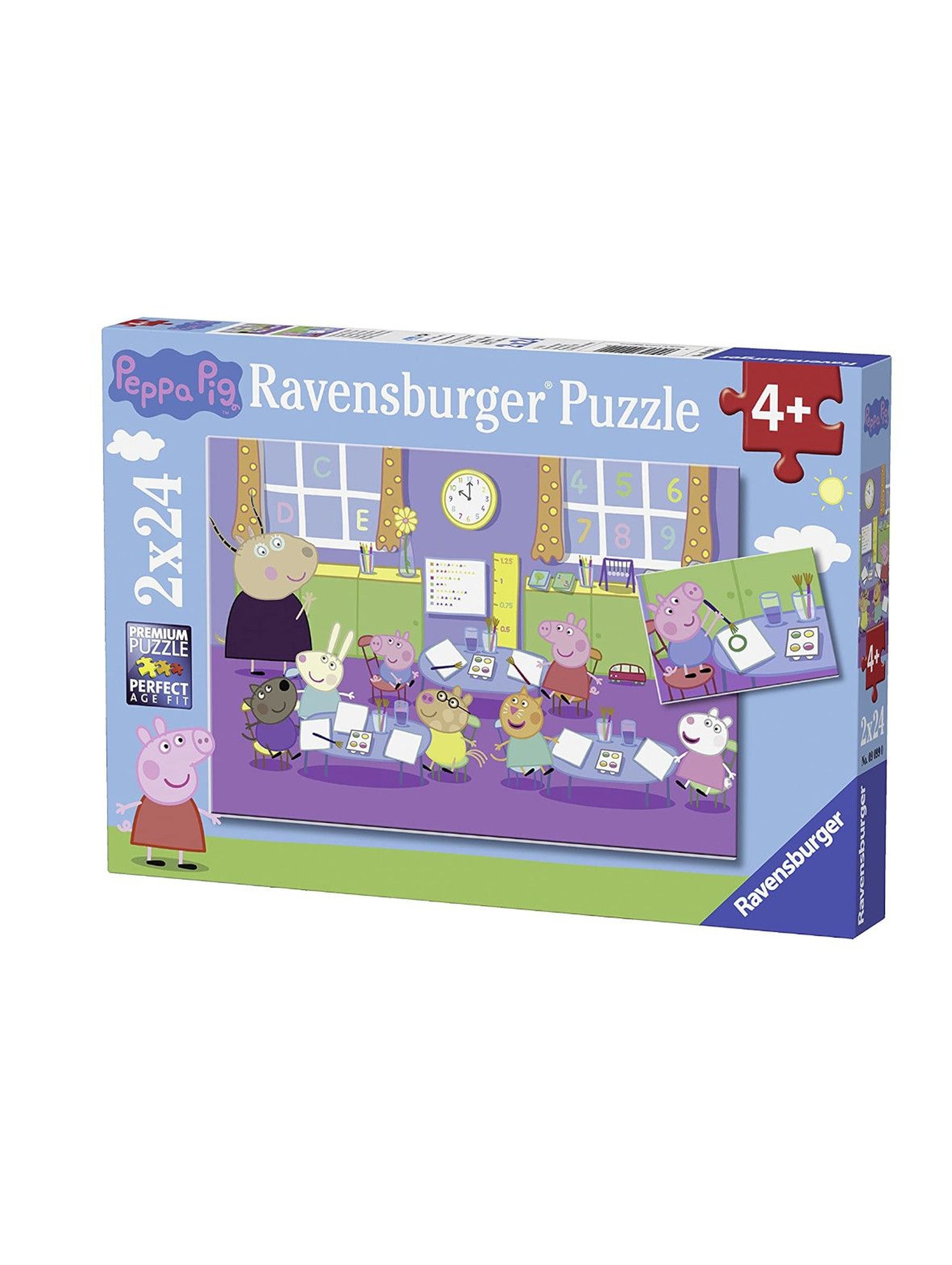 Puzzle dla dzieci 2D: Świnka Peppa i cała klasa 2x24 elementów - wiek 4+