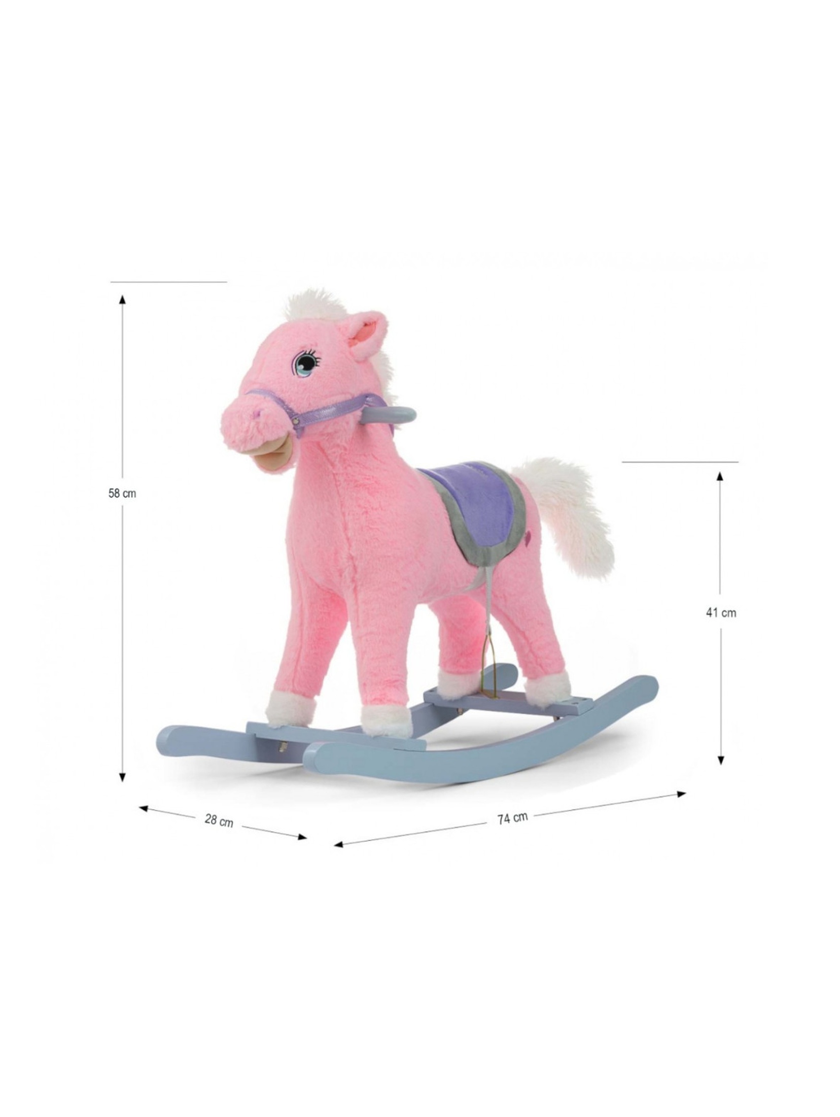 Koń na biegunach Łatek - różowy
