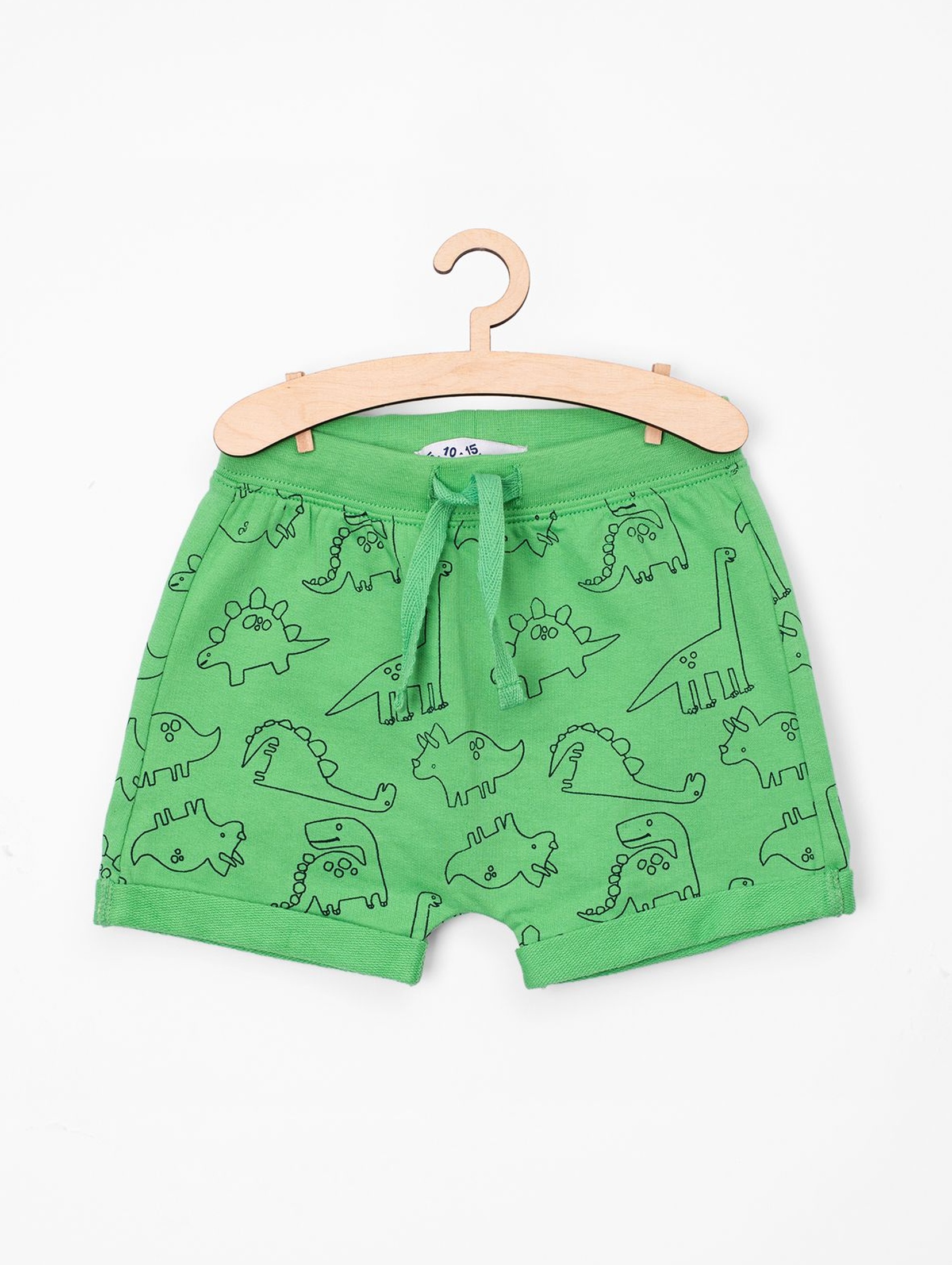 Szorty niemowlęce zielone w dinozaury- 100% bawełna