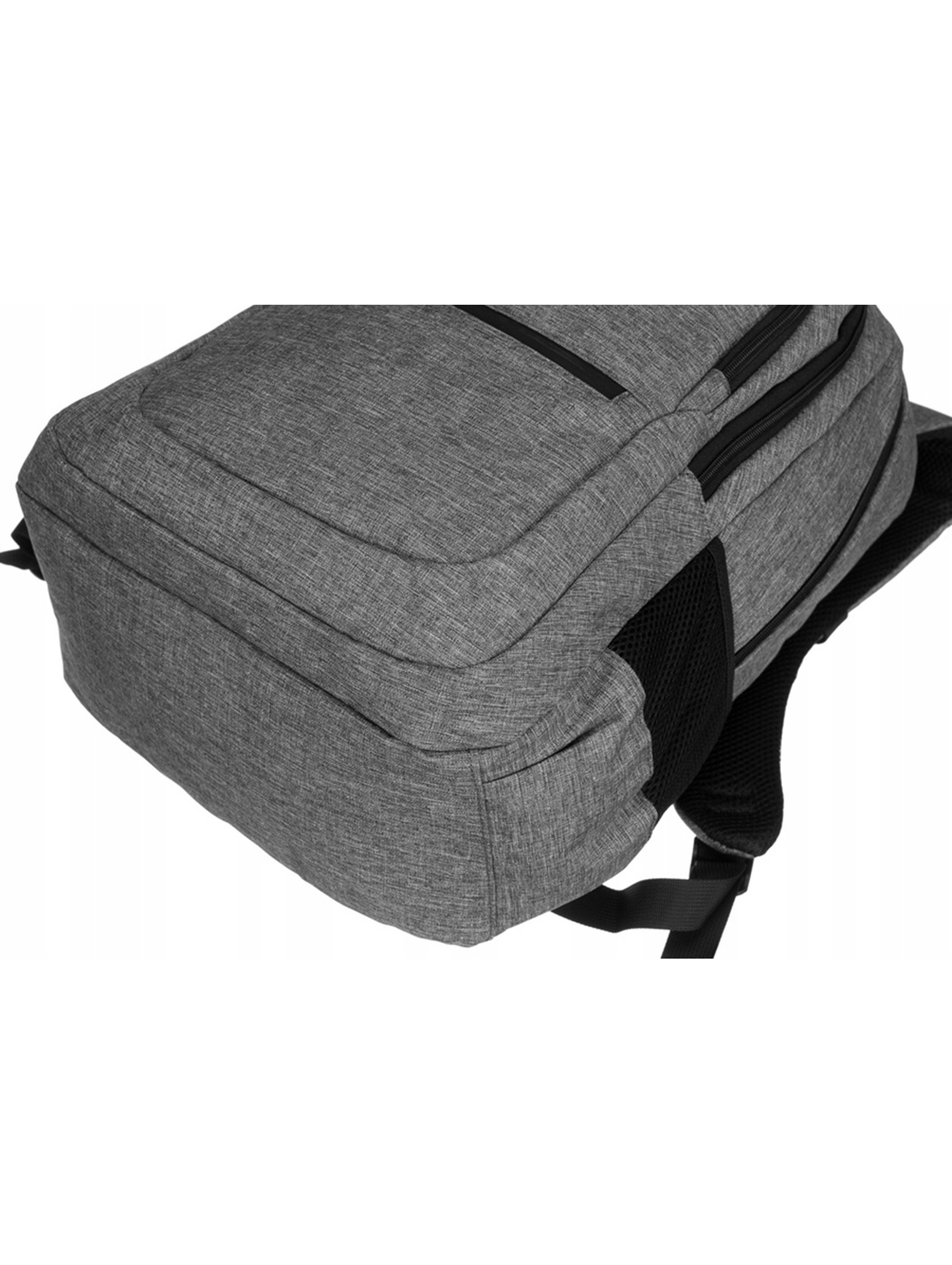 Pojemny, materiałowy plecak na laptopa — David Jones szary