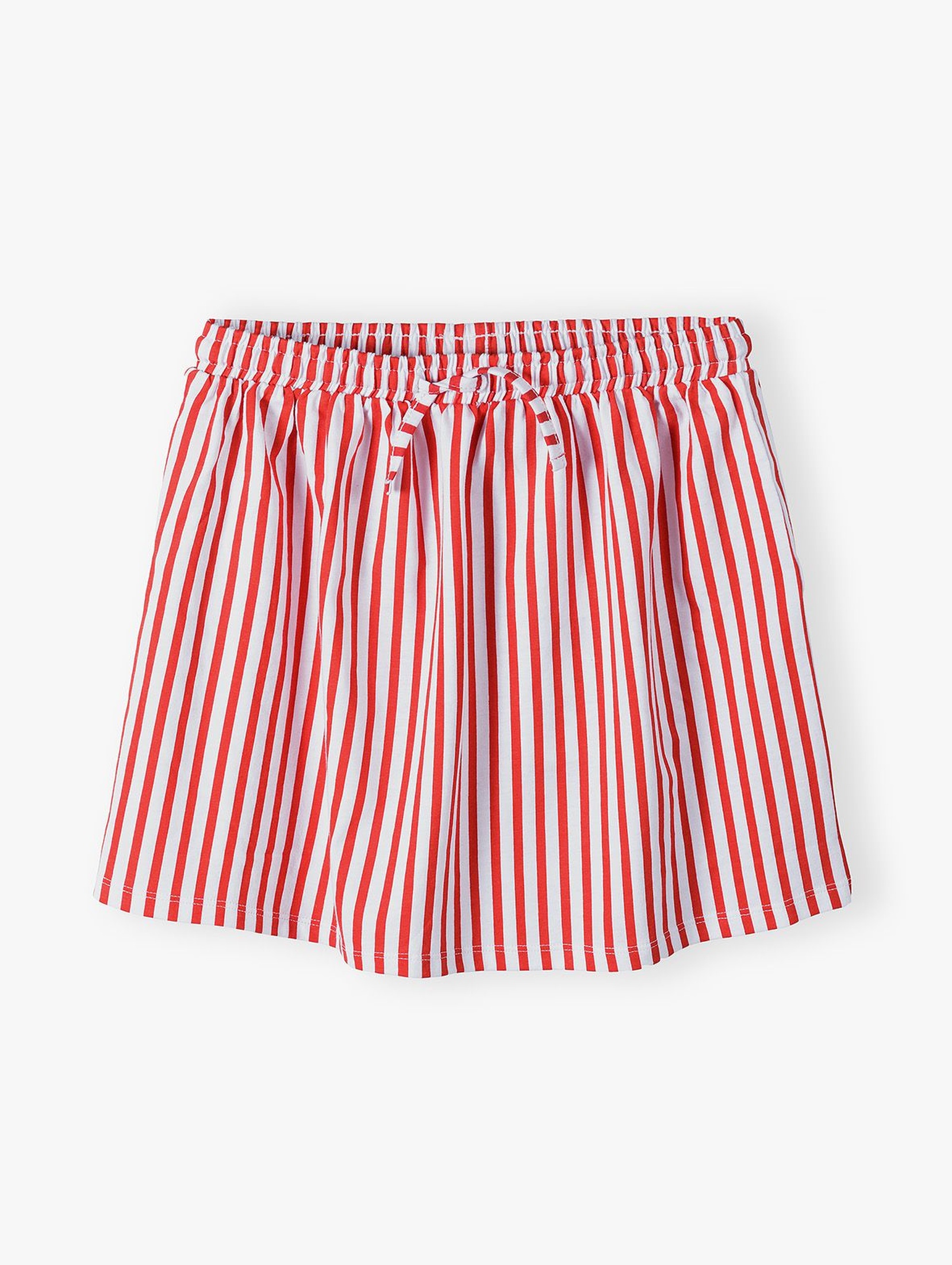 Bawełniana spódnica dla dziewczynki - biało - czerwone paski