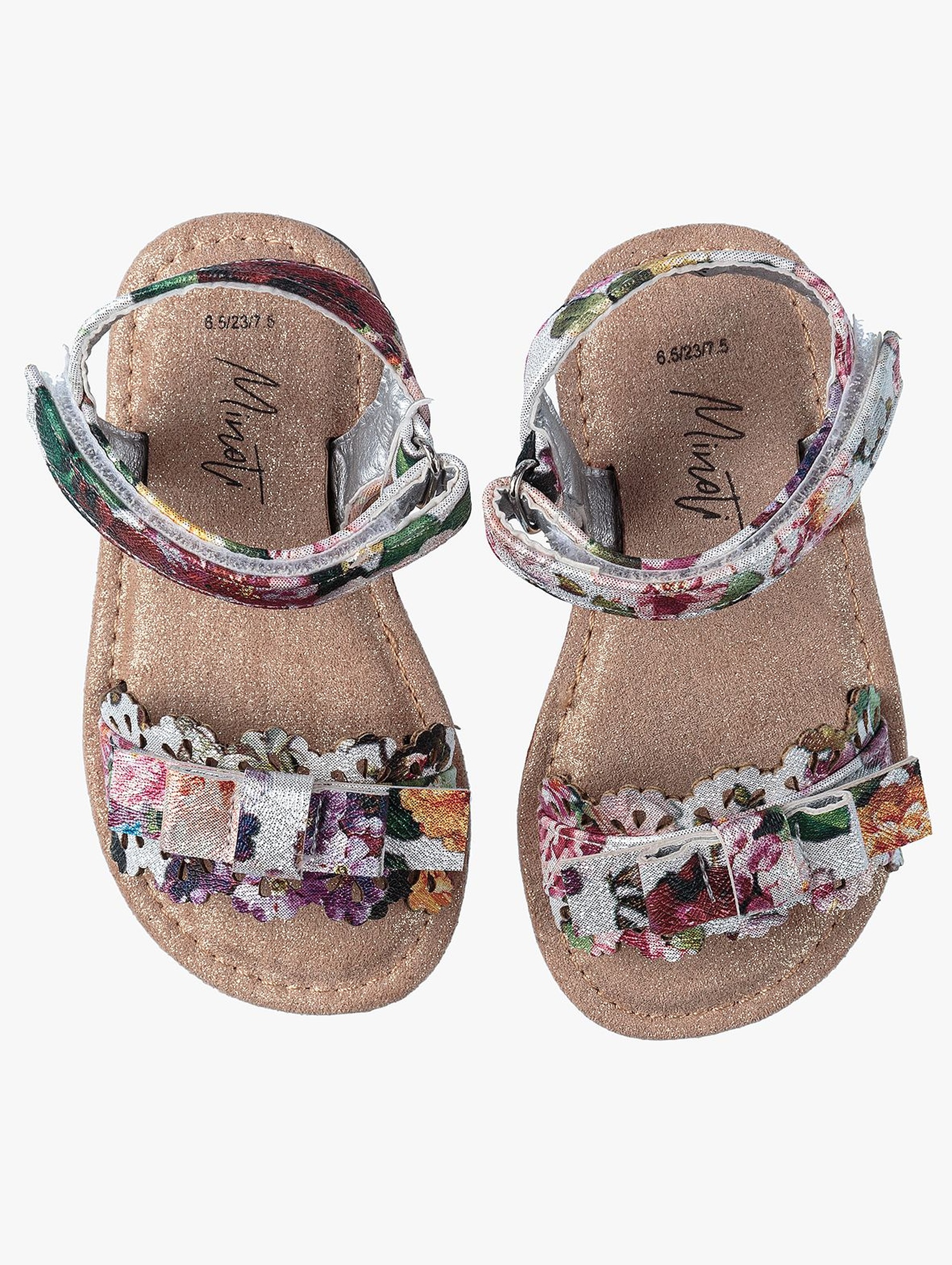 Sandały dla dziewczynki- kolorowe w kwiatki