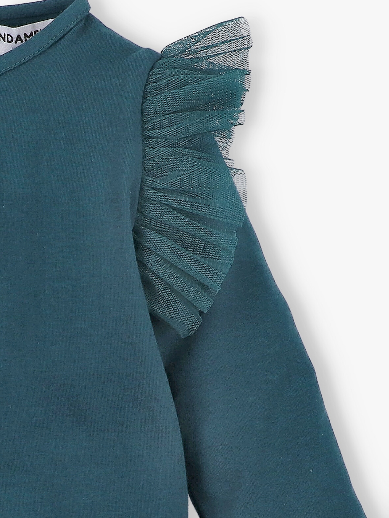 Bluzka Mila z z ozdobną falbankę ciemnozielona