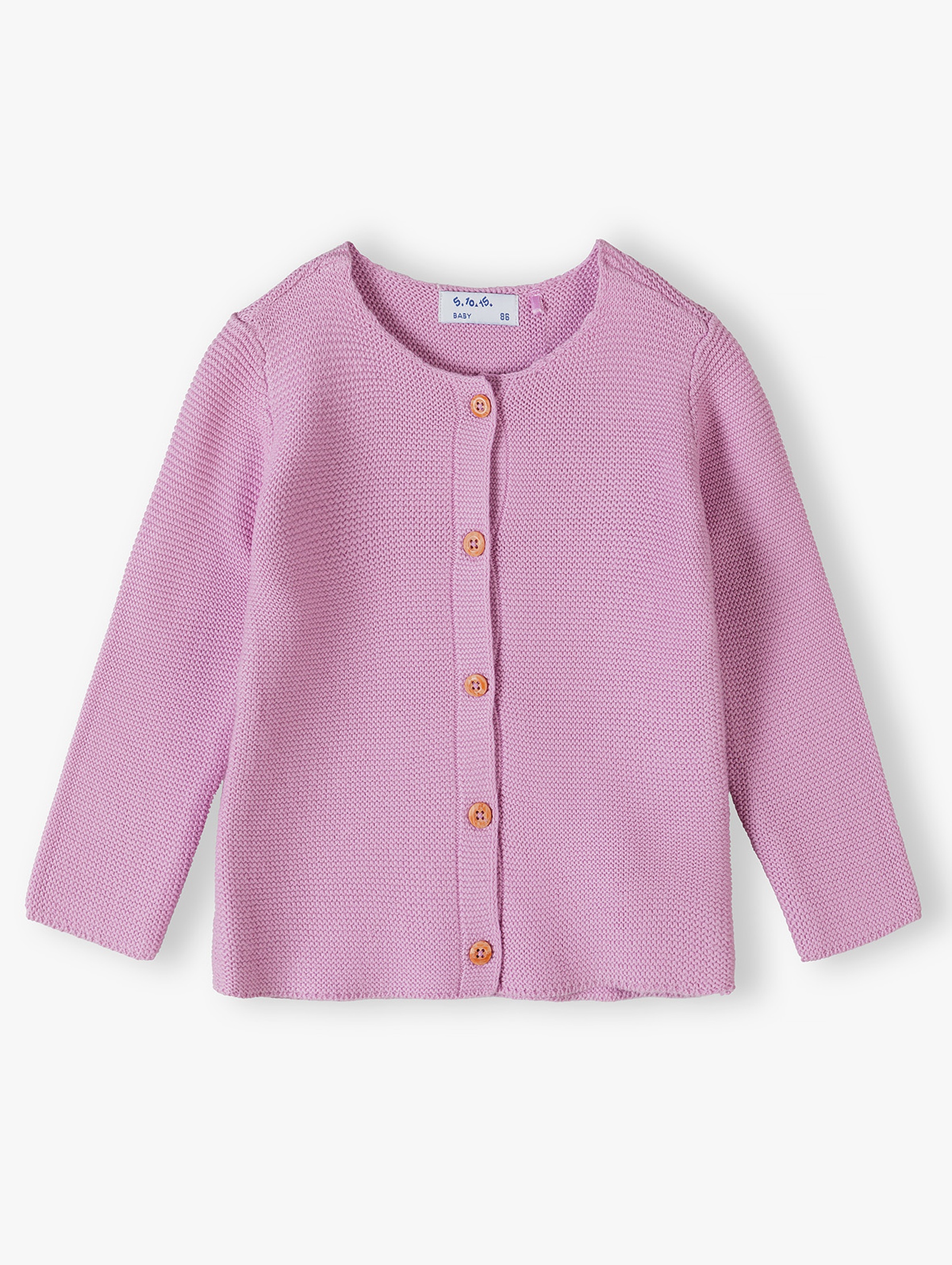 Różowy sweter niemowlęcy zapinany na guziki - 5.10.15.