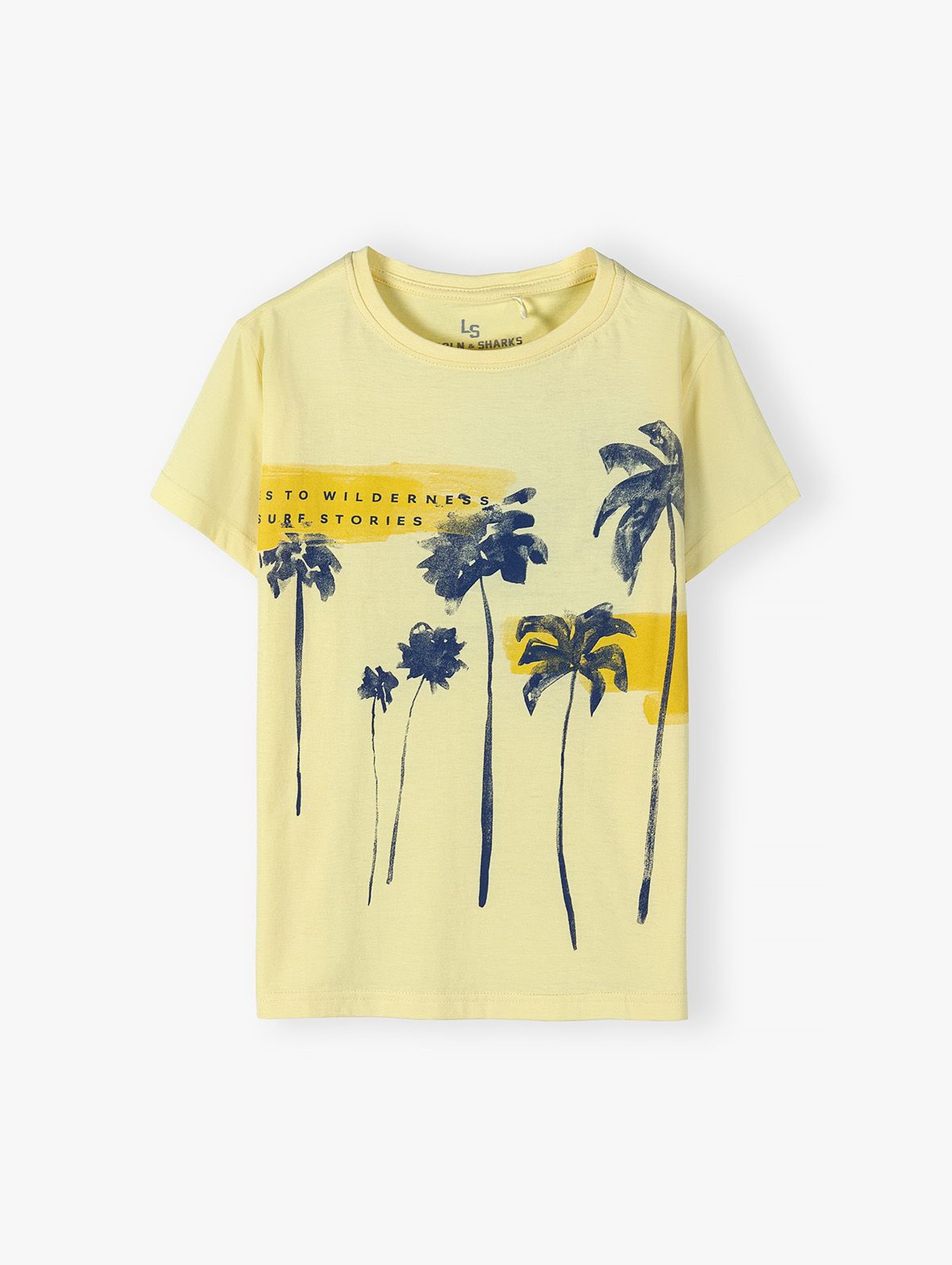 Bawełniany T-shirt dla chłopca - żółty
