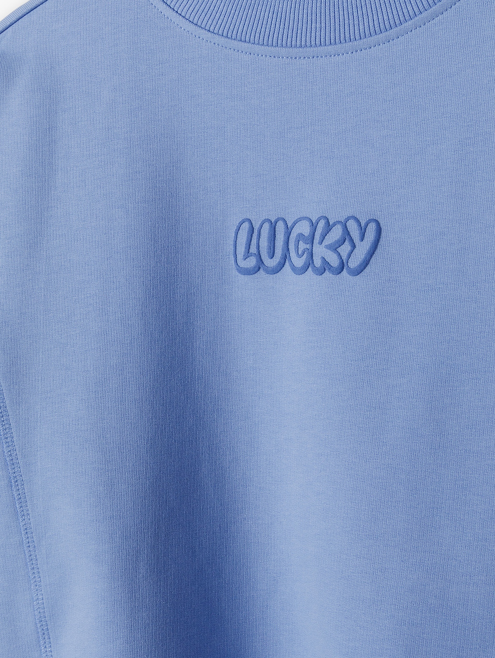 Niebieska bluza dresowa z napisem Lucky - 5.10.15.