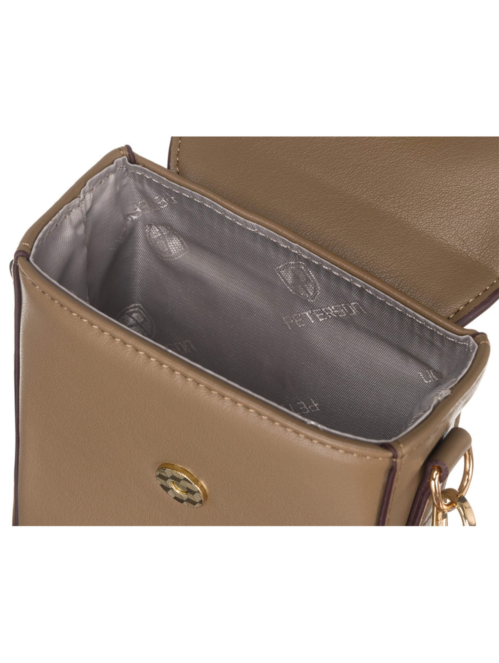 Mini torebka-portfel ze skóry ekologicznej - Peterson - brązowa