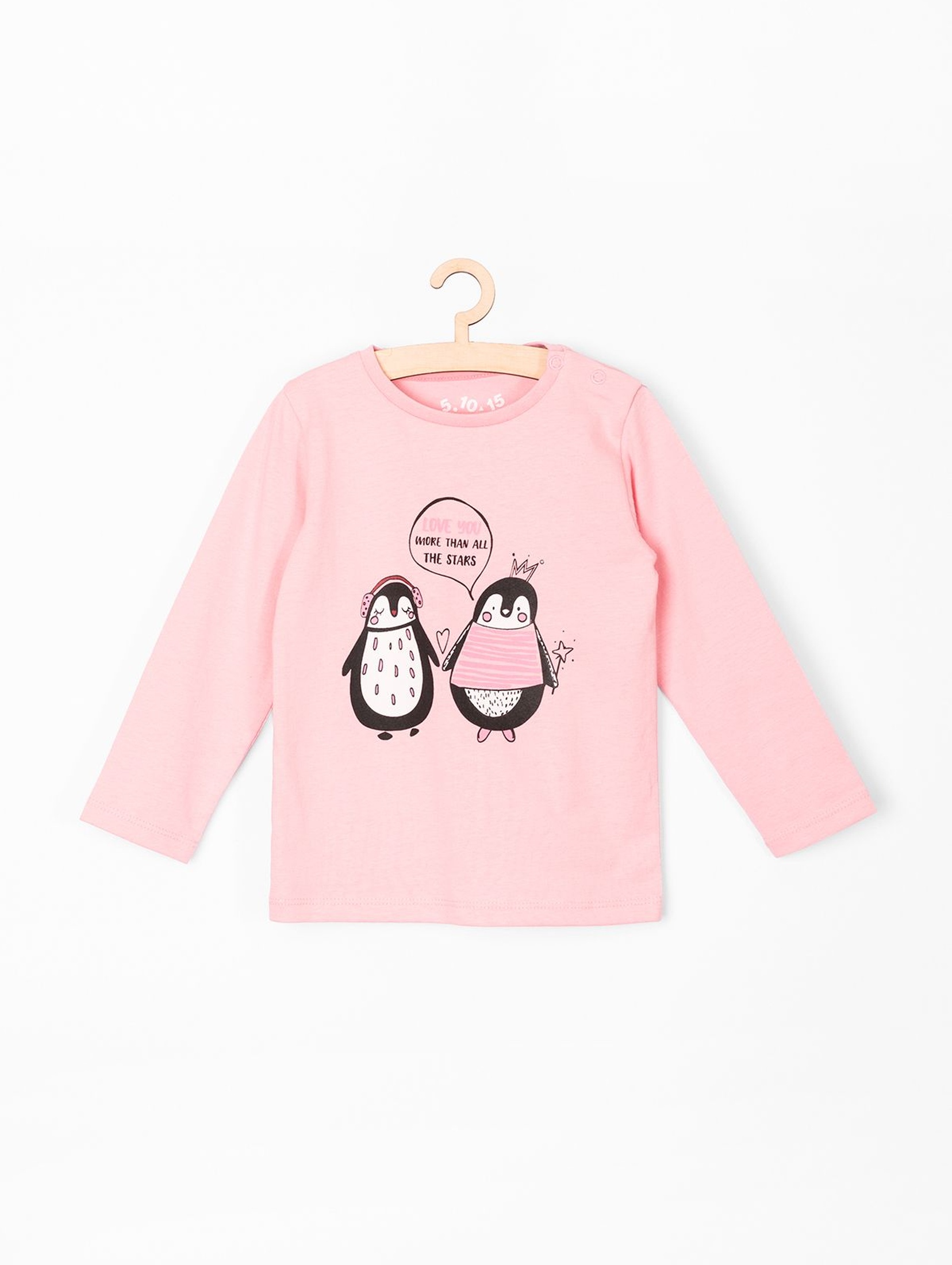 Bluzka niemowlęca- różowa z pingwinkami