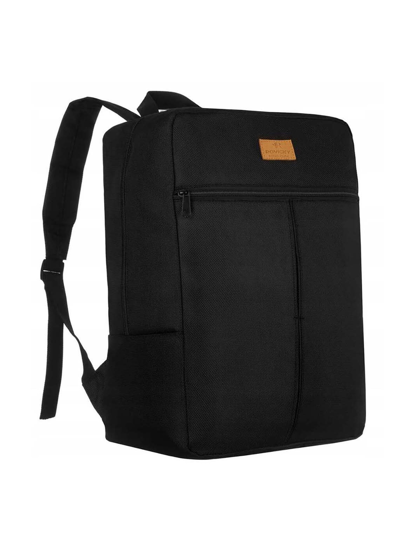 Duży, pojemny, podróżny plecak czarny z poliestru - Rovicky