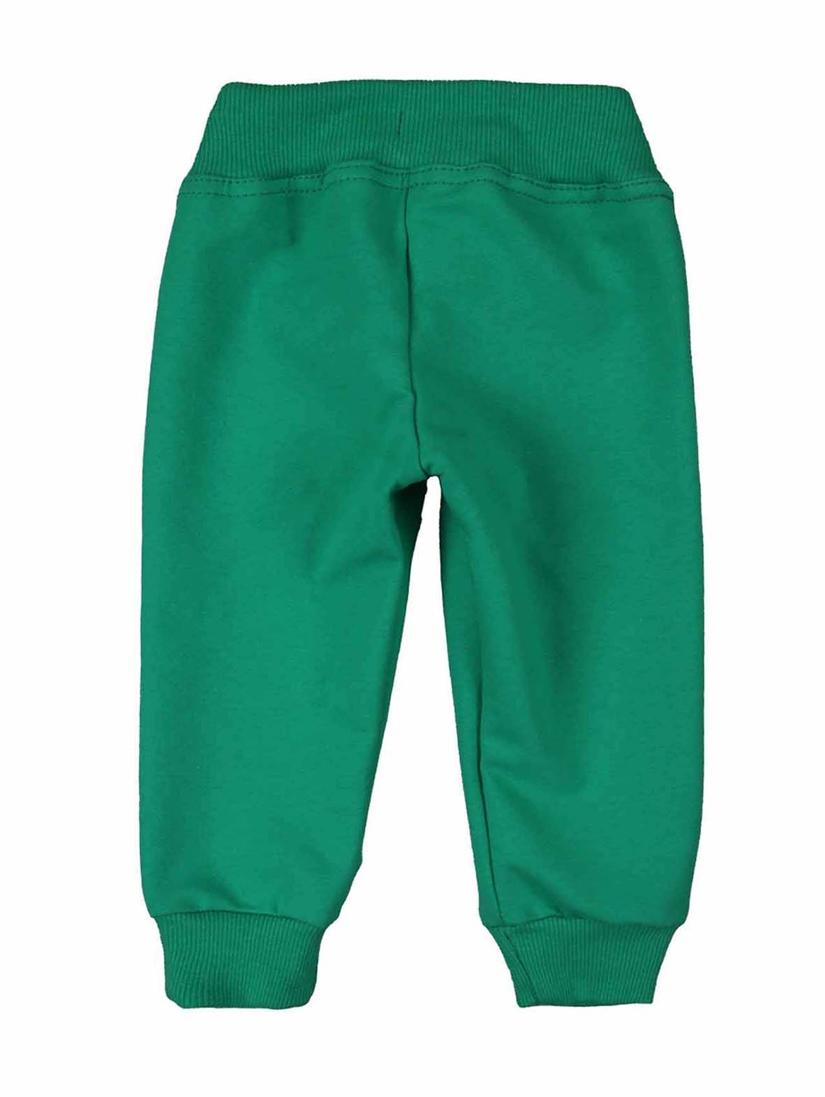 Spodnie dresowe chłopięce zielone z dzianiny Tup Tup