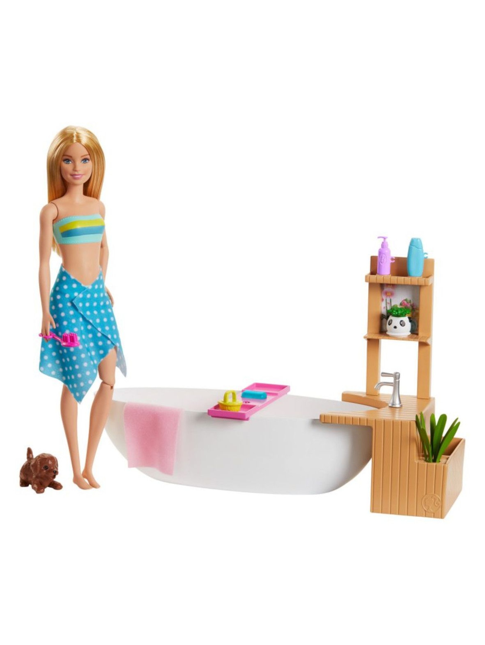 Barbie - Zestaw Relaks w kąpieli Lalka z pieskiem i akcesoria wiek 3+