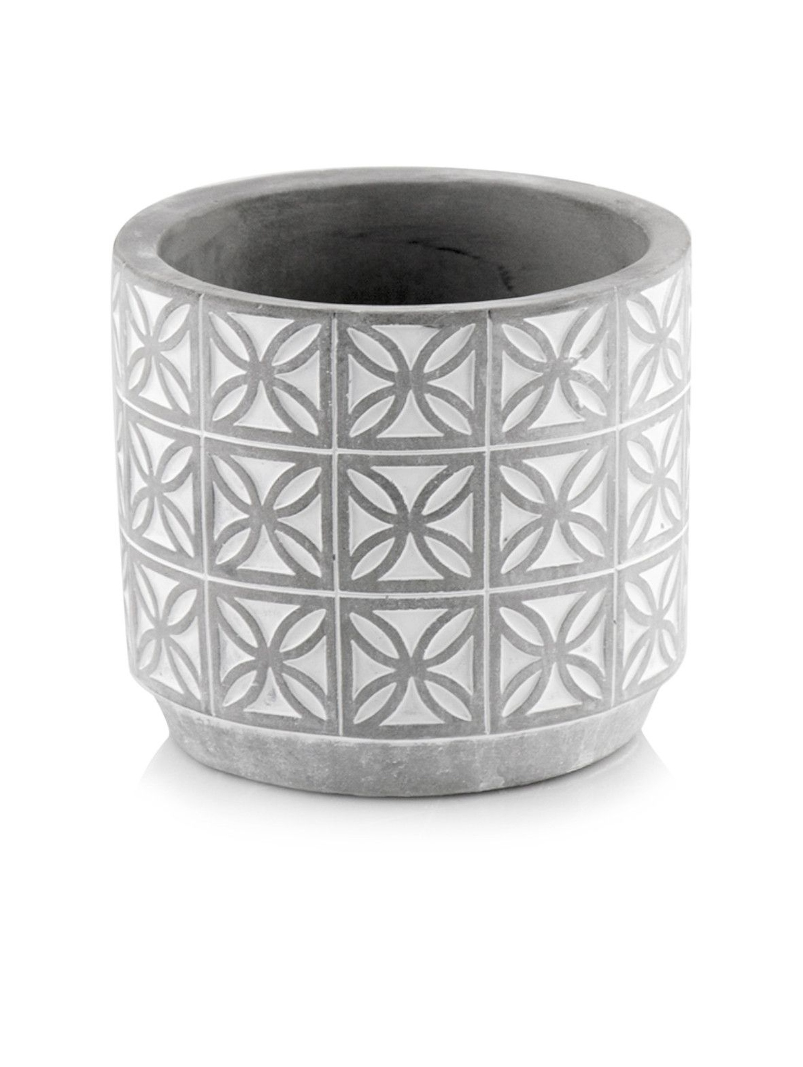 Donica ceramiczna w kształcie cylindra - szara