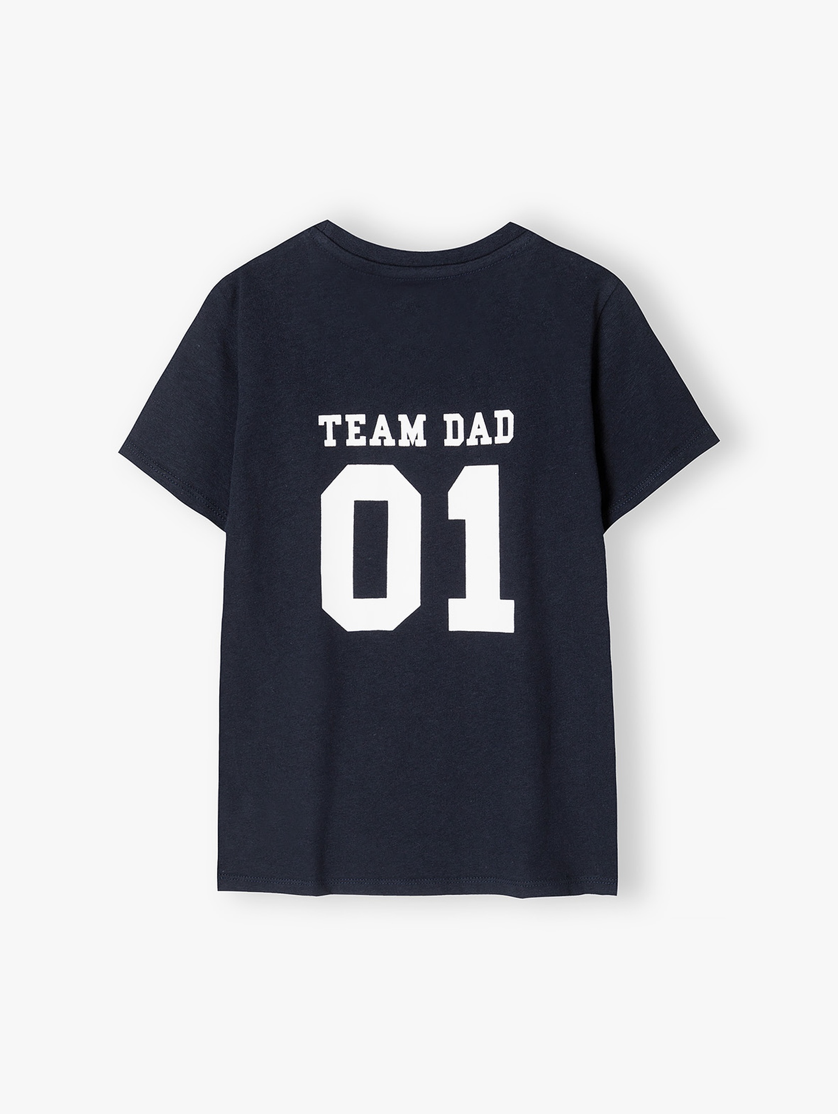Koszulka chłopięca z napisem Team Dad - granatowa
