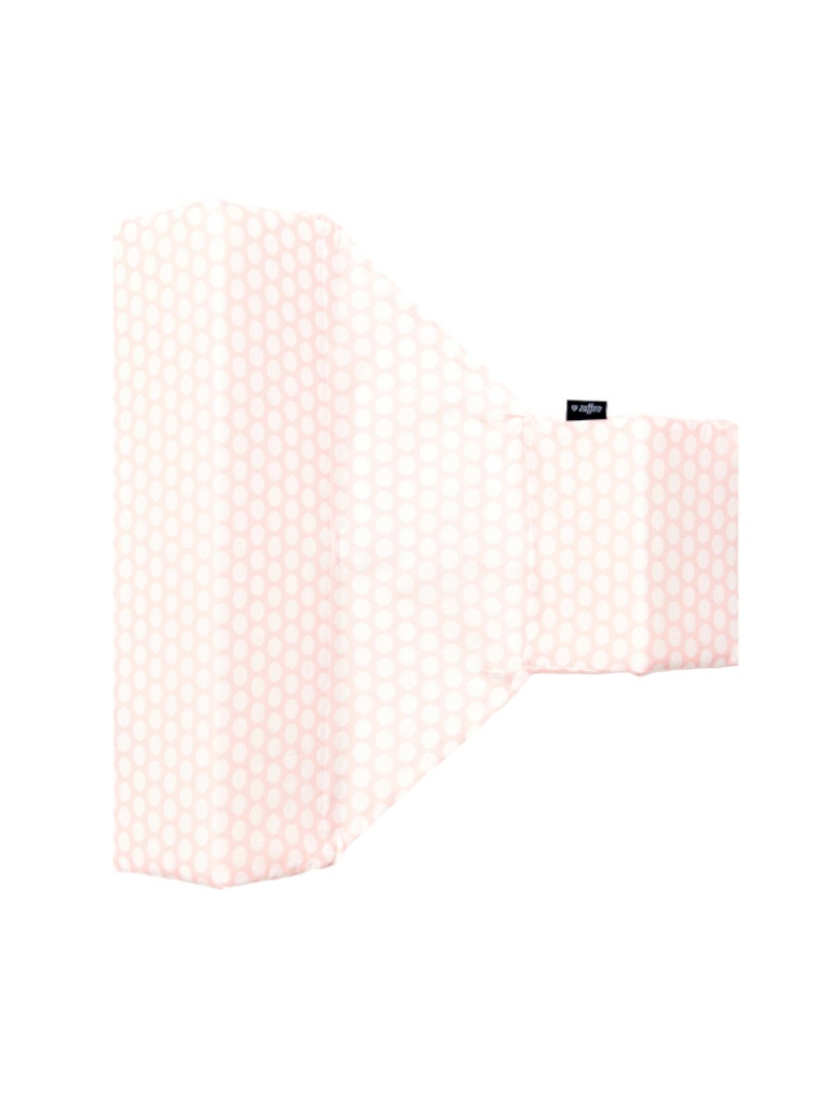 Ogranicznik trójkątny bawełna grochy różowo białe