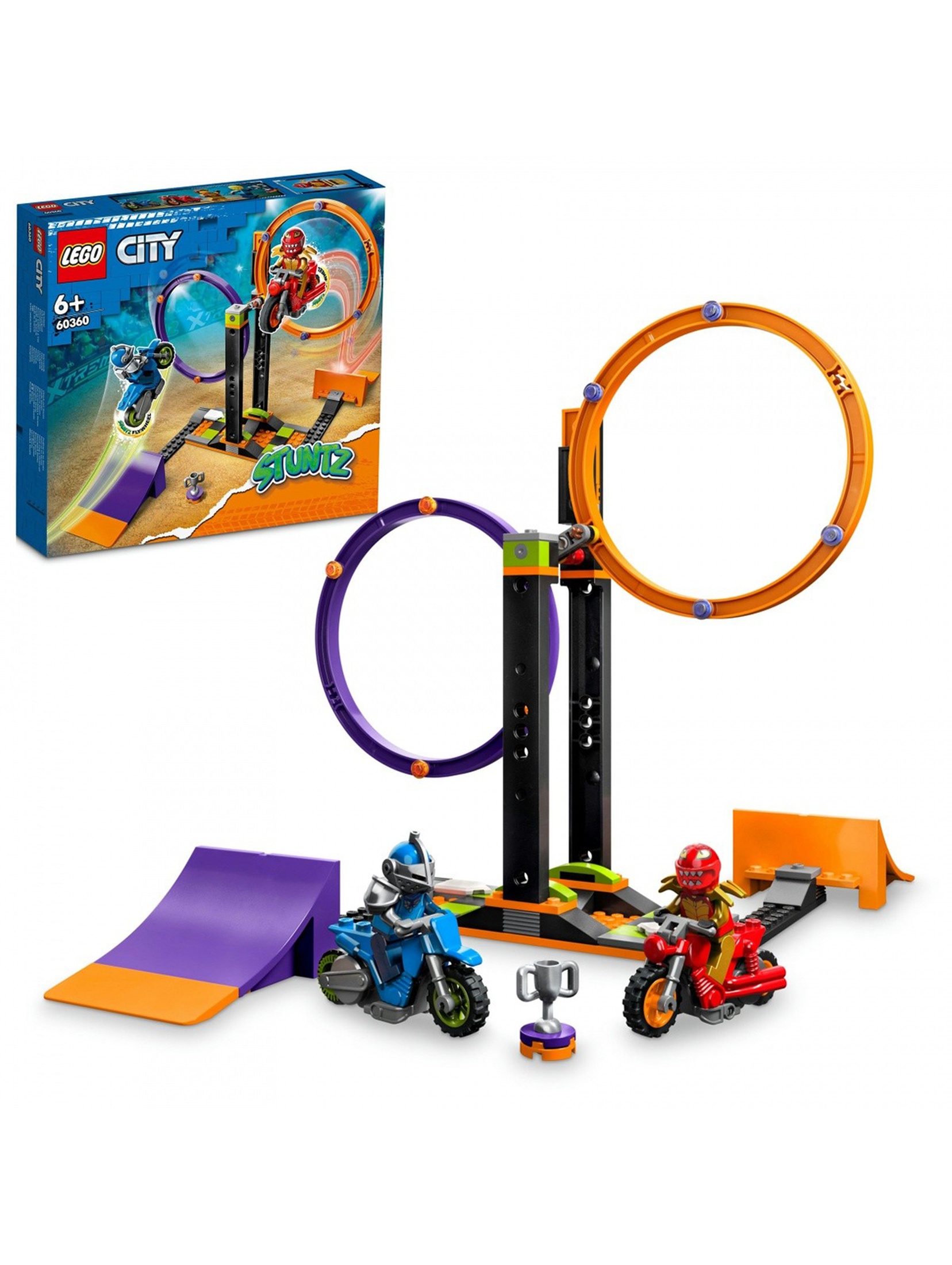 Klocki LEGO City 60360 - Wyzwanie kaskaderskie - obracające się okręgi