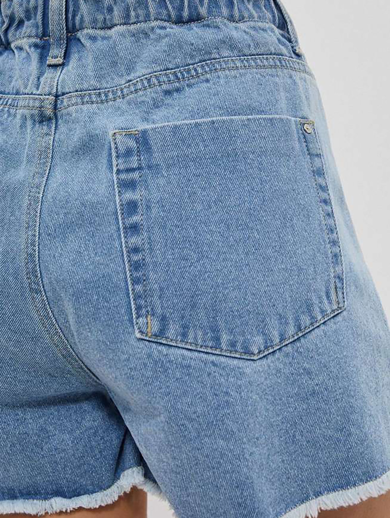 Bawełniane szorty damskie jeansowe niebieskie