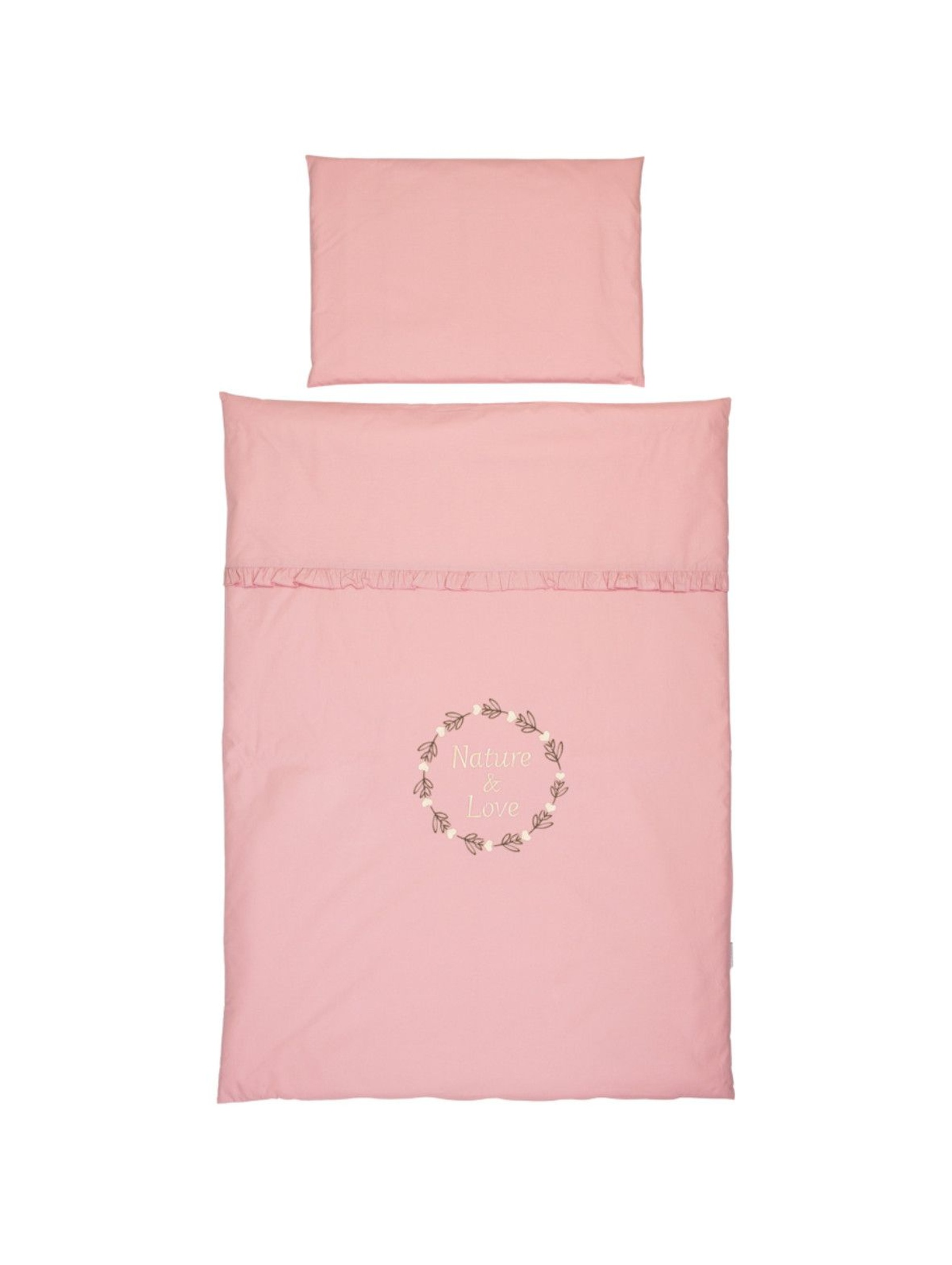 Pościel do łóżeczka dziecięcego 2 elementy różowa - 120x80 cm