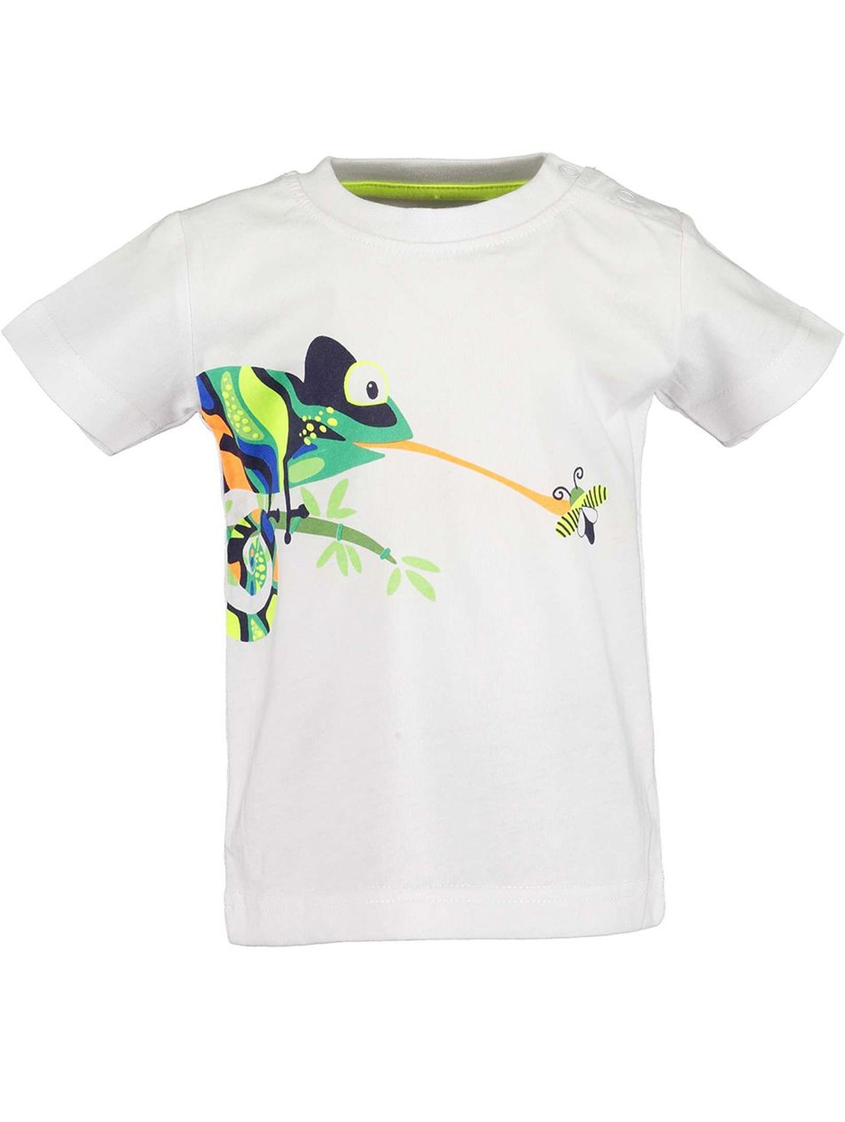 Koszulka chłopięca biała z kameleonem