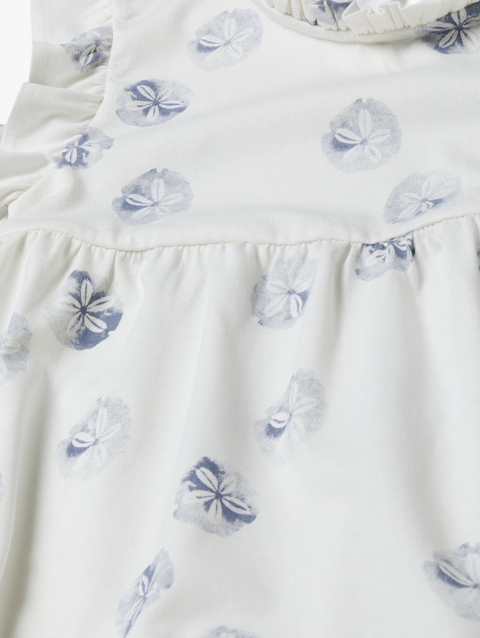 Biała sukienka dla dziewczynki z morskim nadrukiem