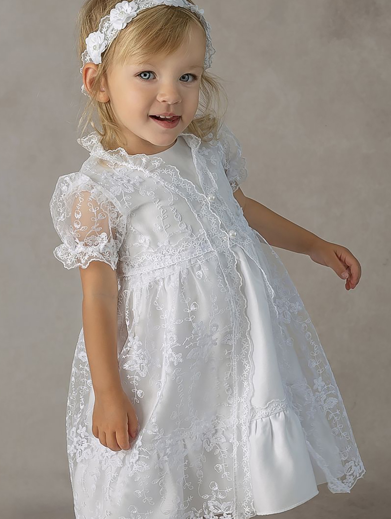Biała sukienka niemowlęca do chrztu Marianna