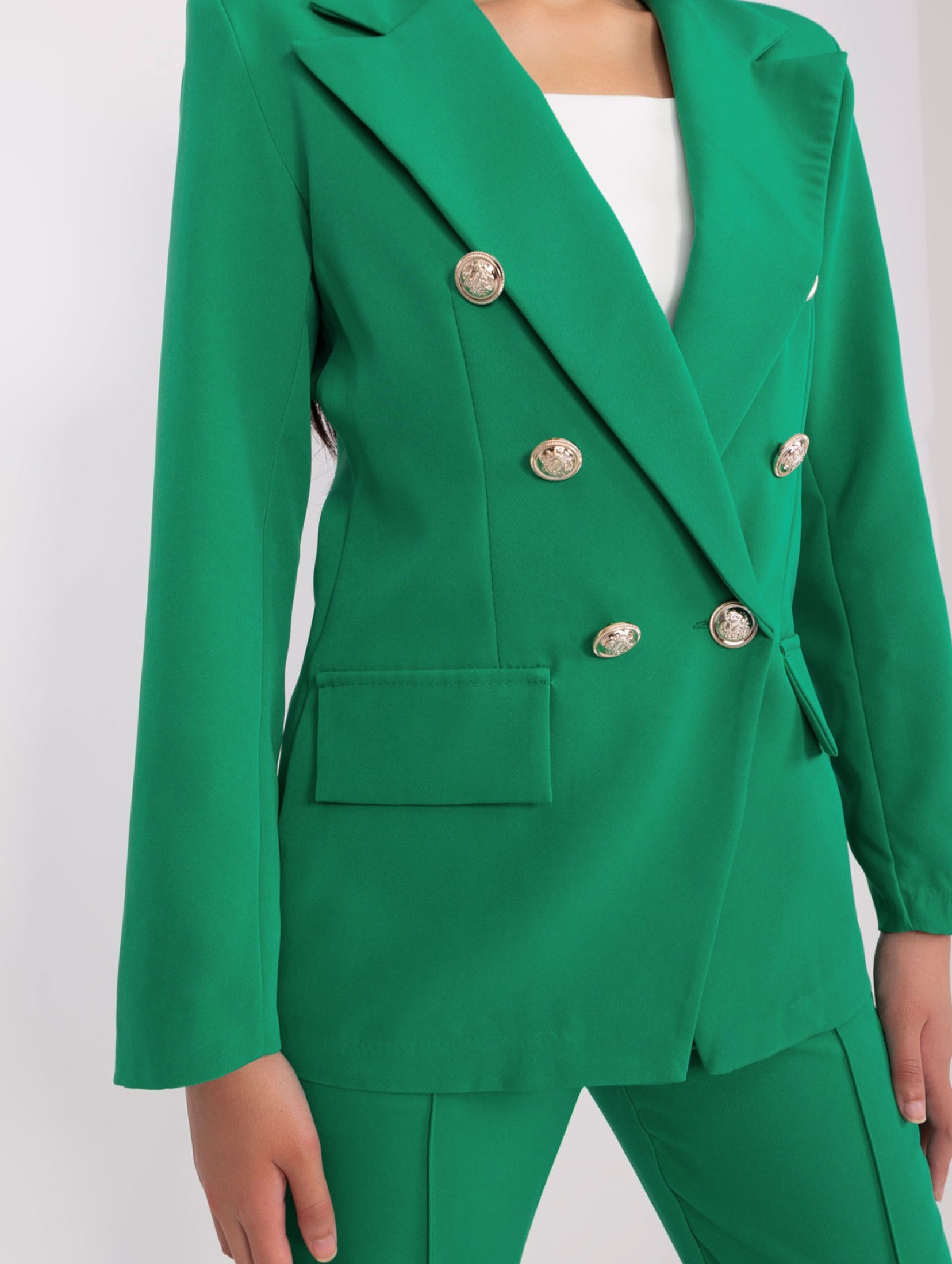 Zielony damski komplet elegancki z marynarką