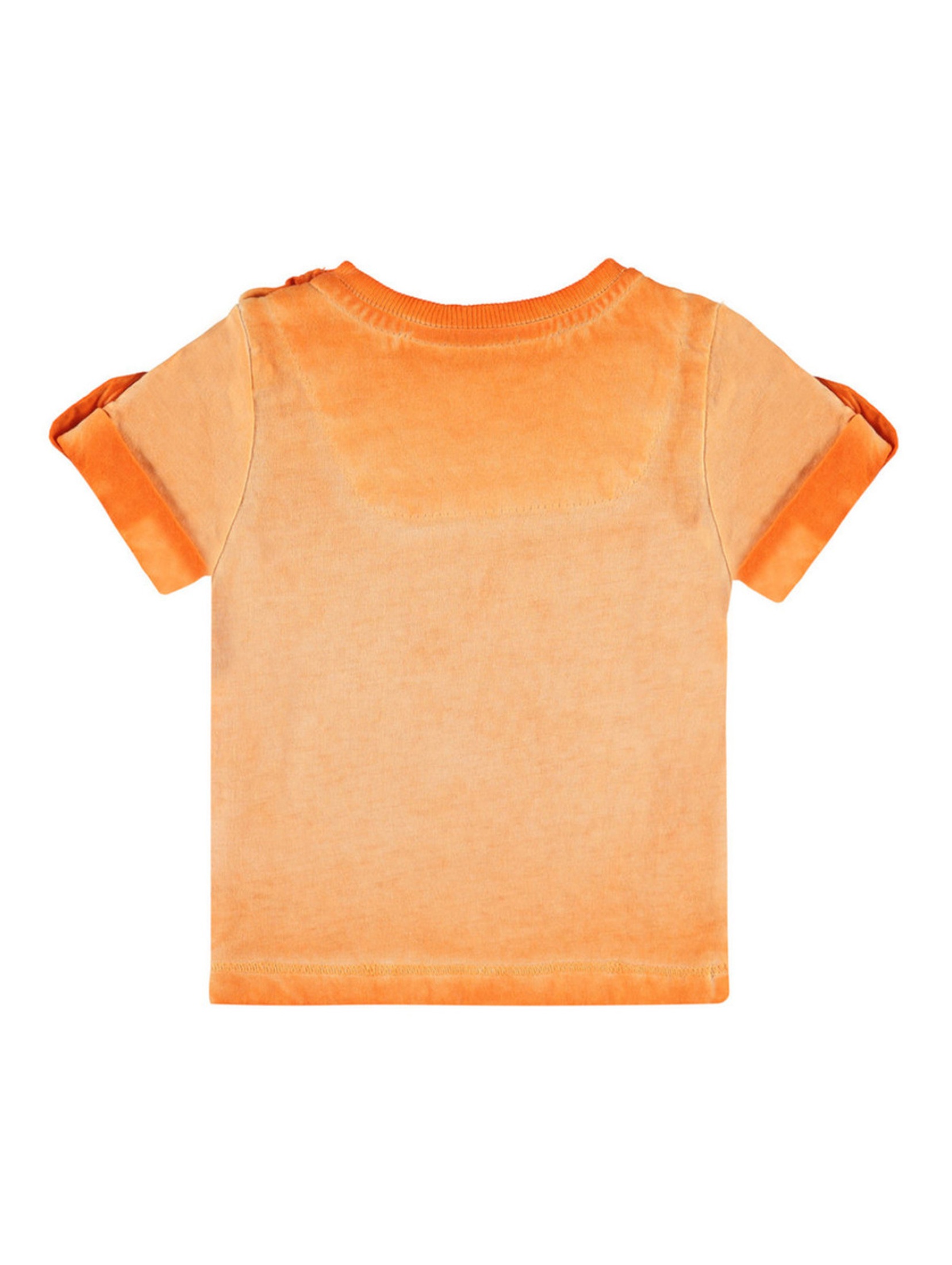 Chłopięca niemowlęca bluzka z krótkim rękawem pomarańczowa