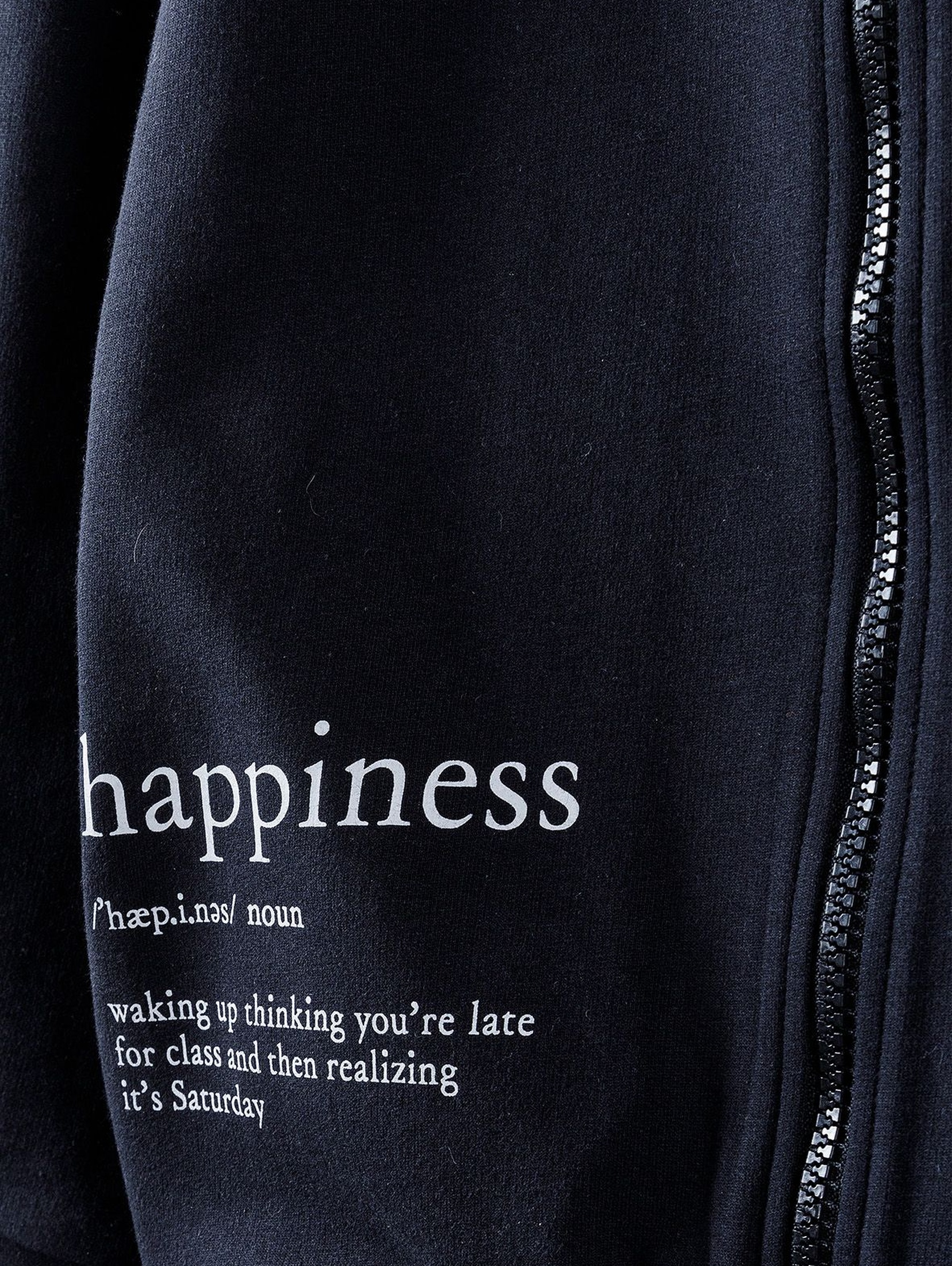 Czarna bluza dziewczęca z napisem Happiness