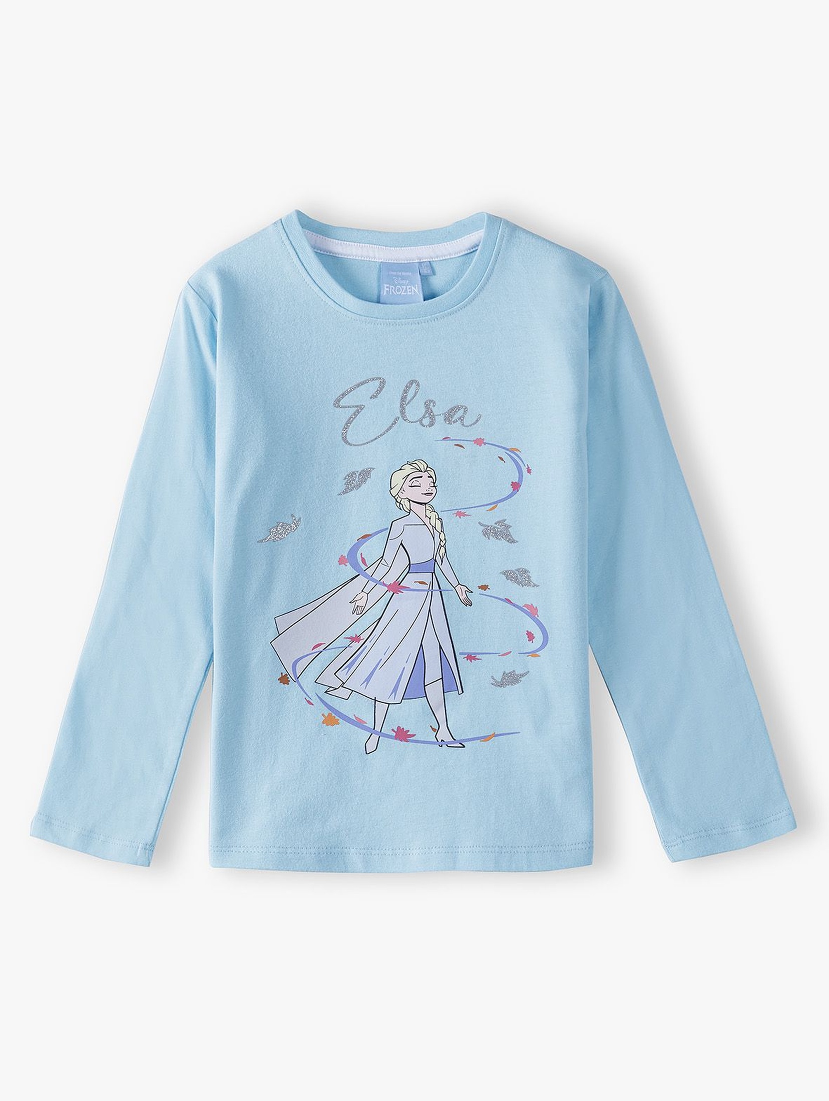 Bluzka dziewczęca bawełniana niebieska  FROZEN - Elsa