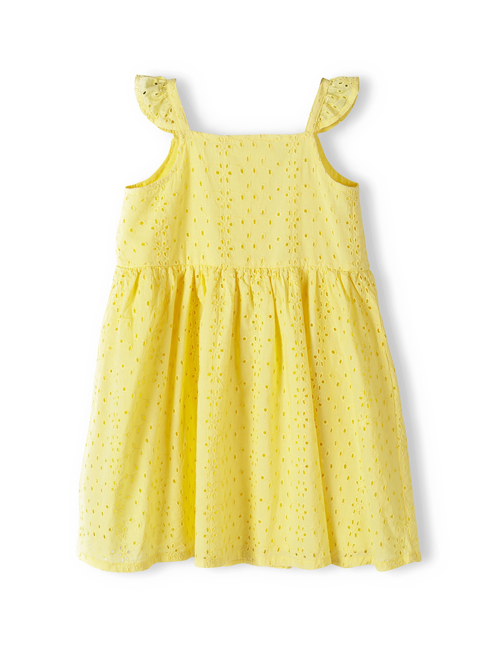 Żółta sukienka niemowlęca haftowana na ramiączkach