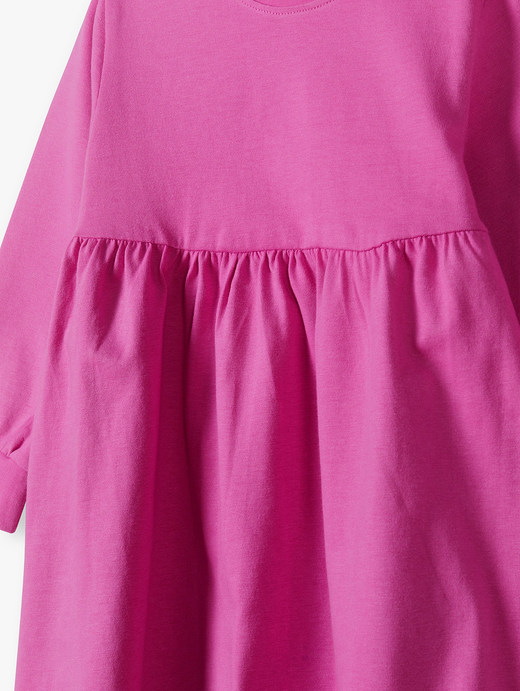 Różowa bawełniana sukienka niemowlęca z długim rękawem