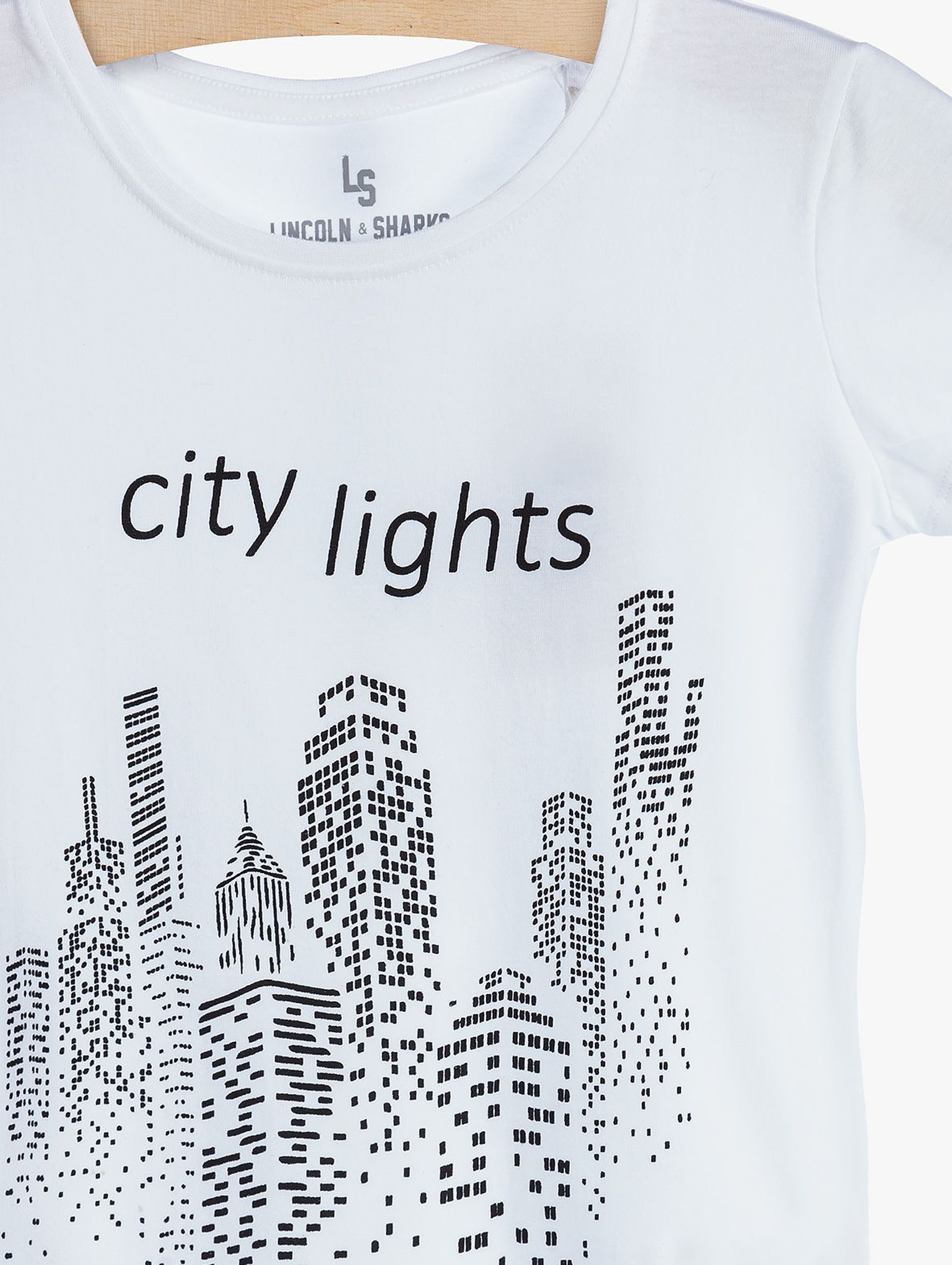 Bawełniany t-shirt dla dziewczynki- City lights