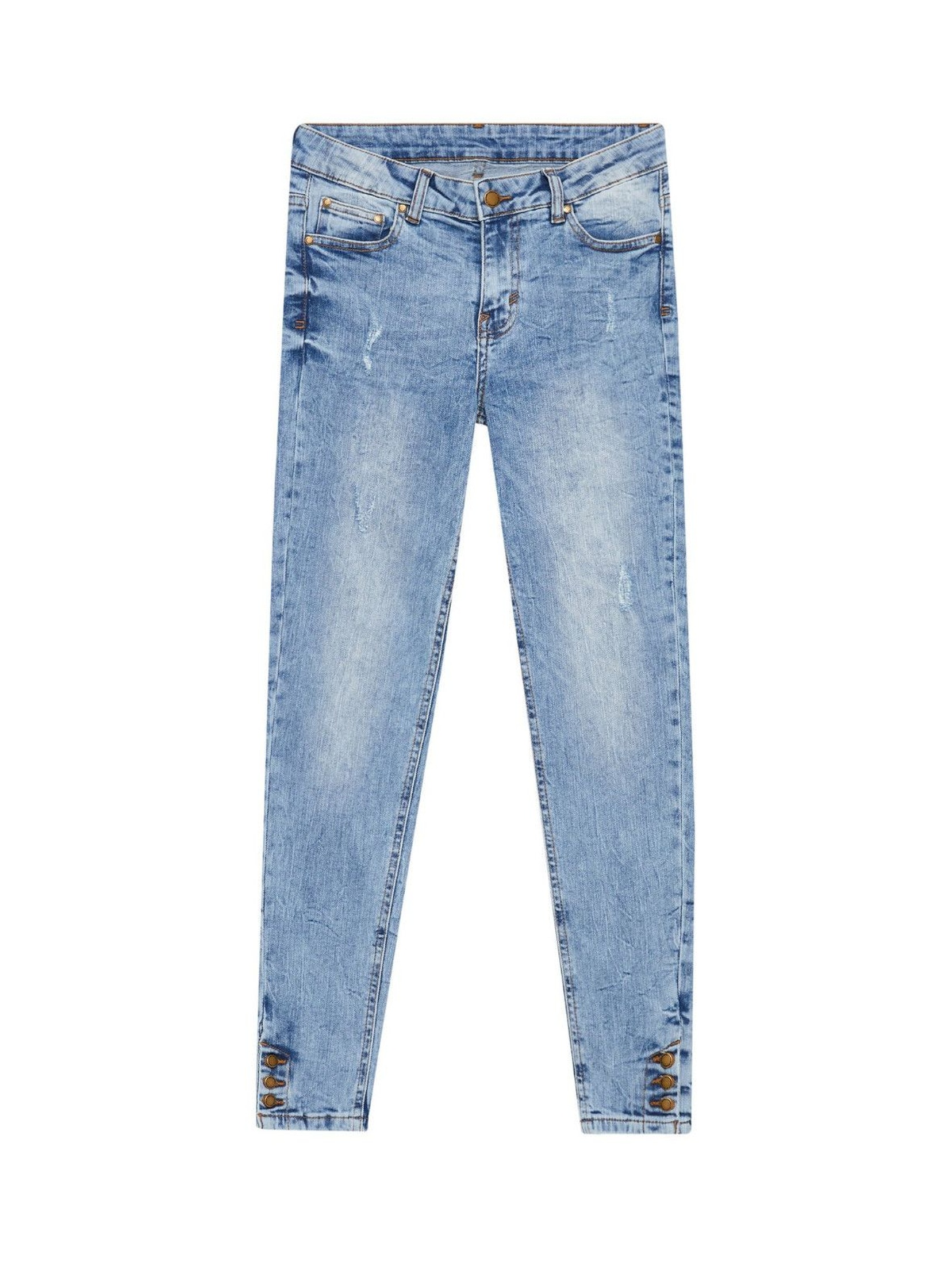 Jeansy skinny z guzikami niebieskie