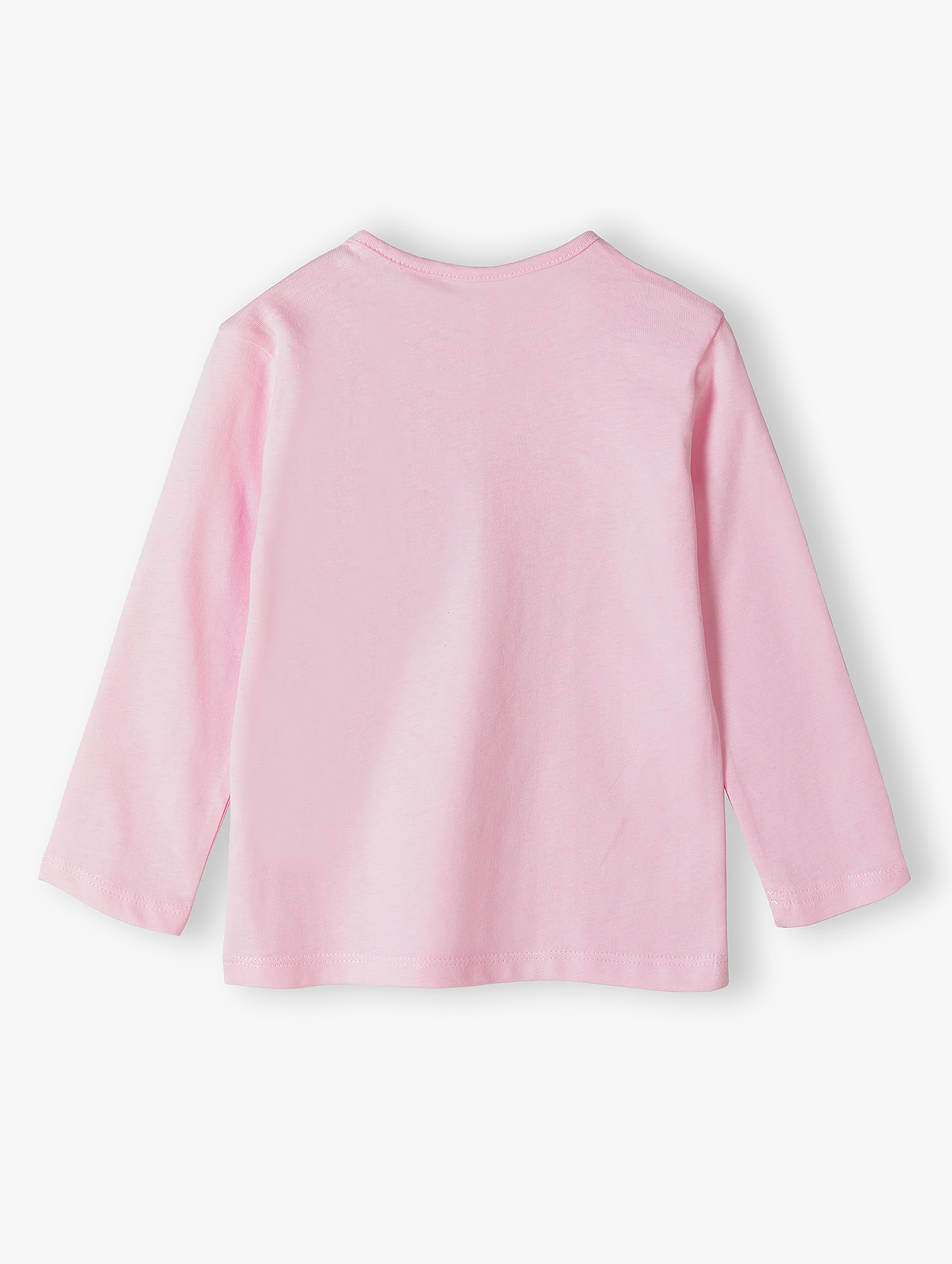 Różowa bluzka niemowlęca z długim rękawem - aplikacja 3D