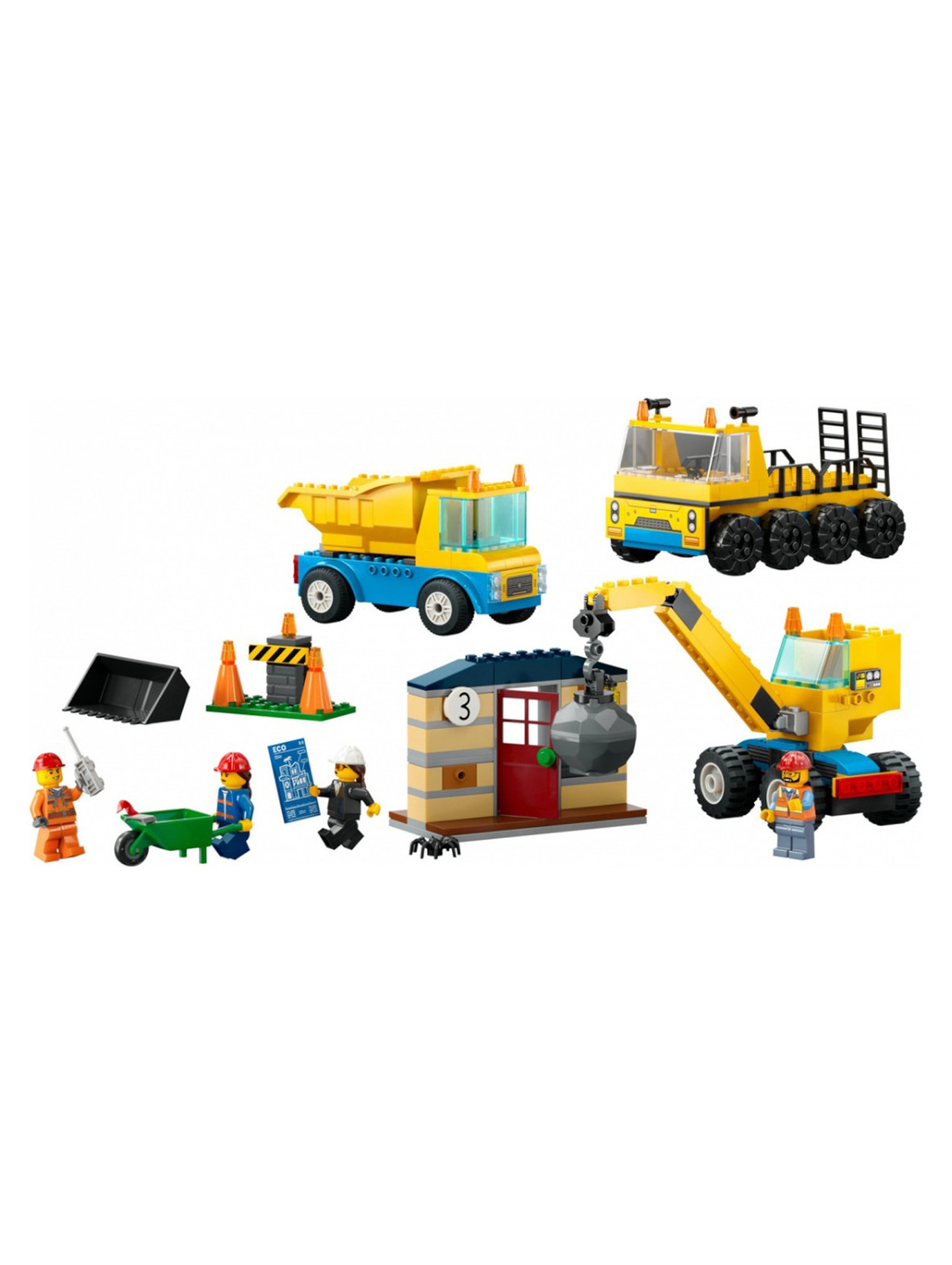Klocki LEGO City 60391 Ciężarówki i dźwig z kulą wyburzeniową - 235 elementów, wiek 4 +