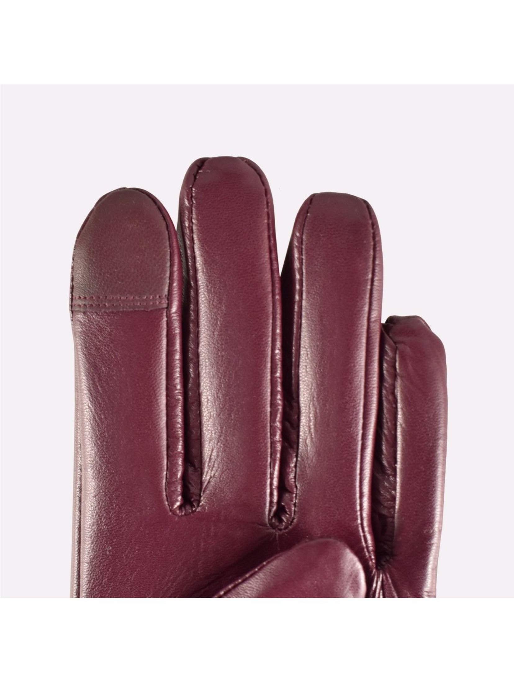 Rękawiczki damskie skórzane antybakteryjne - bordowe
