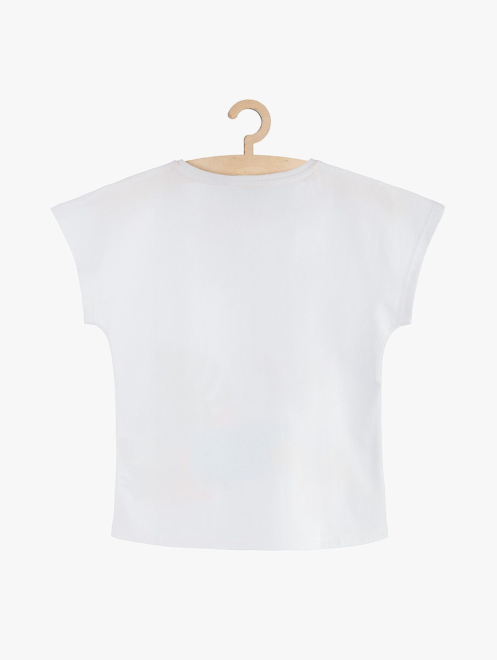 T-shirt dziewczęcy biały bawełniany- Safari