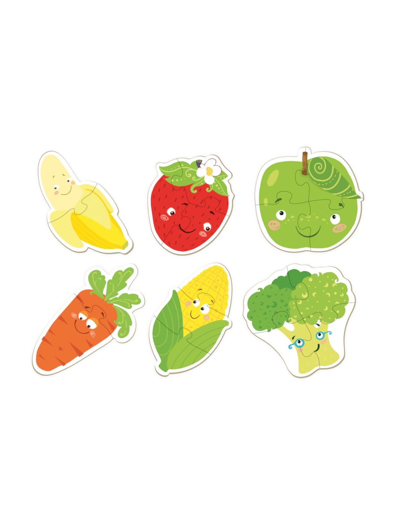 Puzzle 2-3-4 Elementy Owoce i warzywa