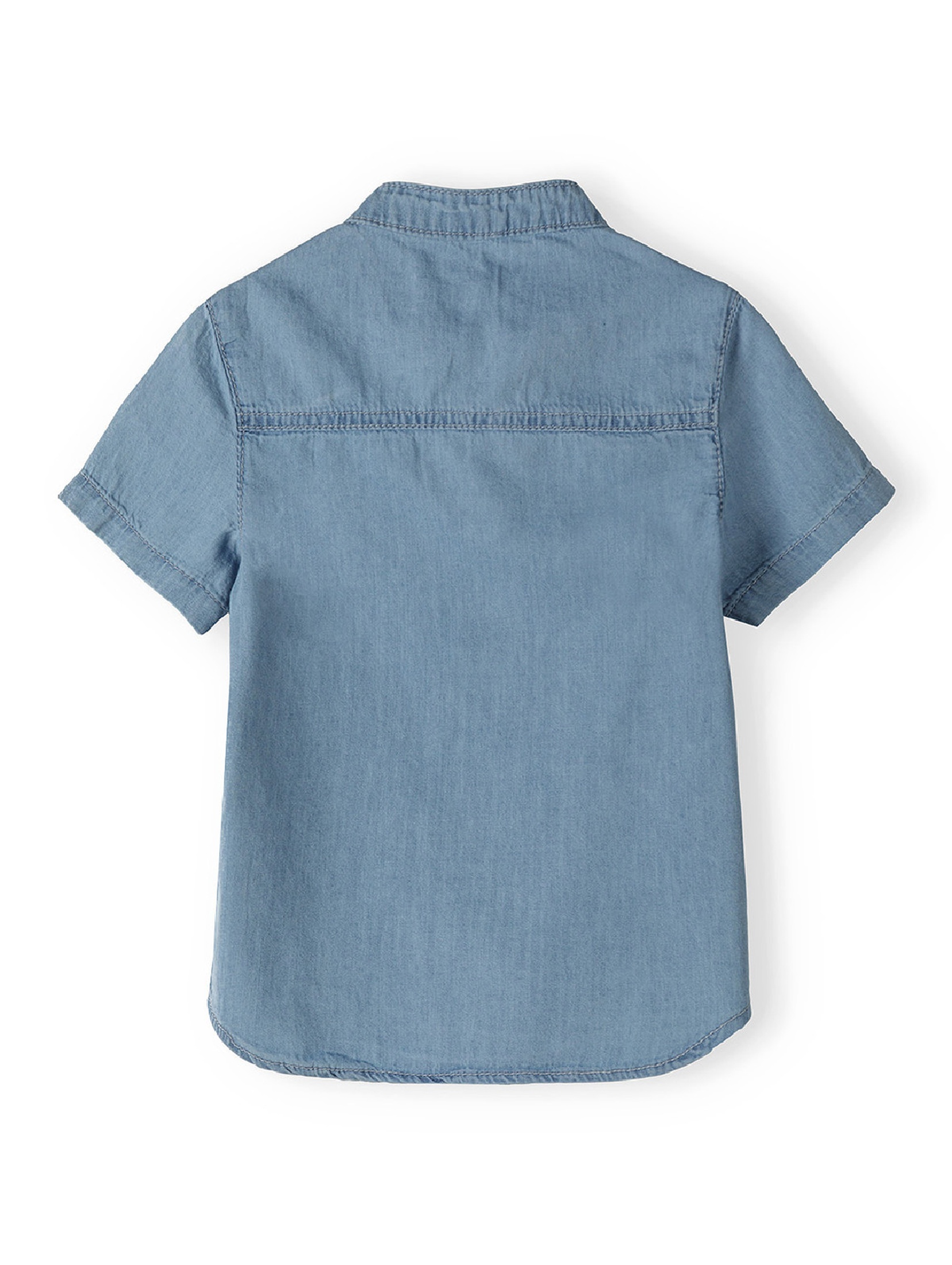 Komplet niemowlęcy- niebieska koszula + beżowe krótkie spodenki