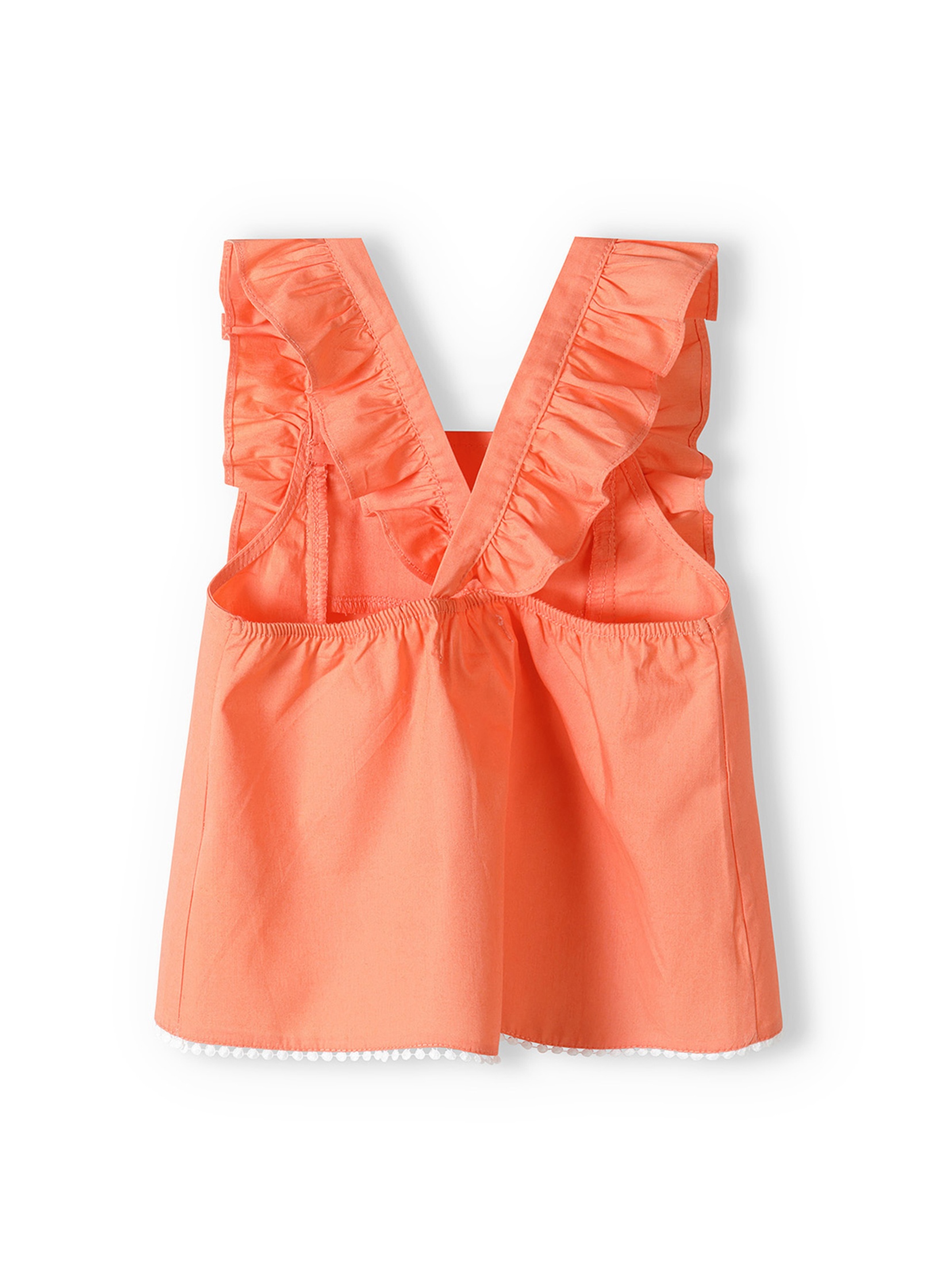 Pomarańczowy komplet dziewczęcy - bluzka na ramiączkach + spodenki